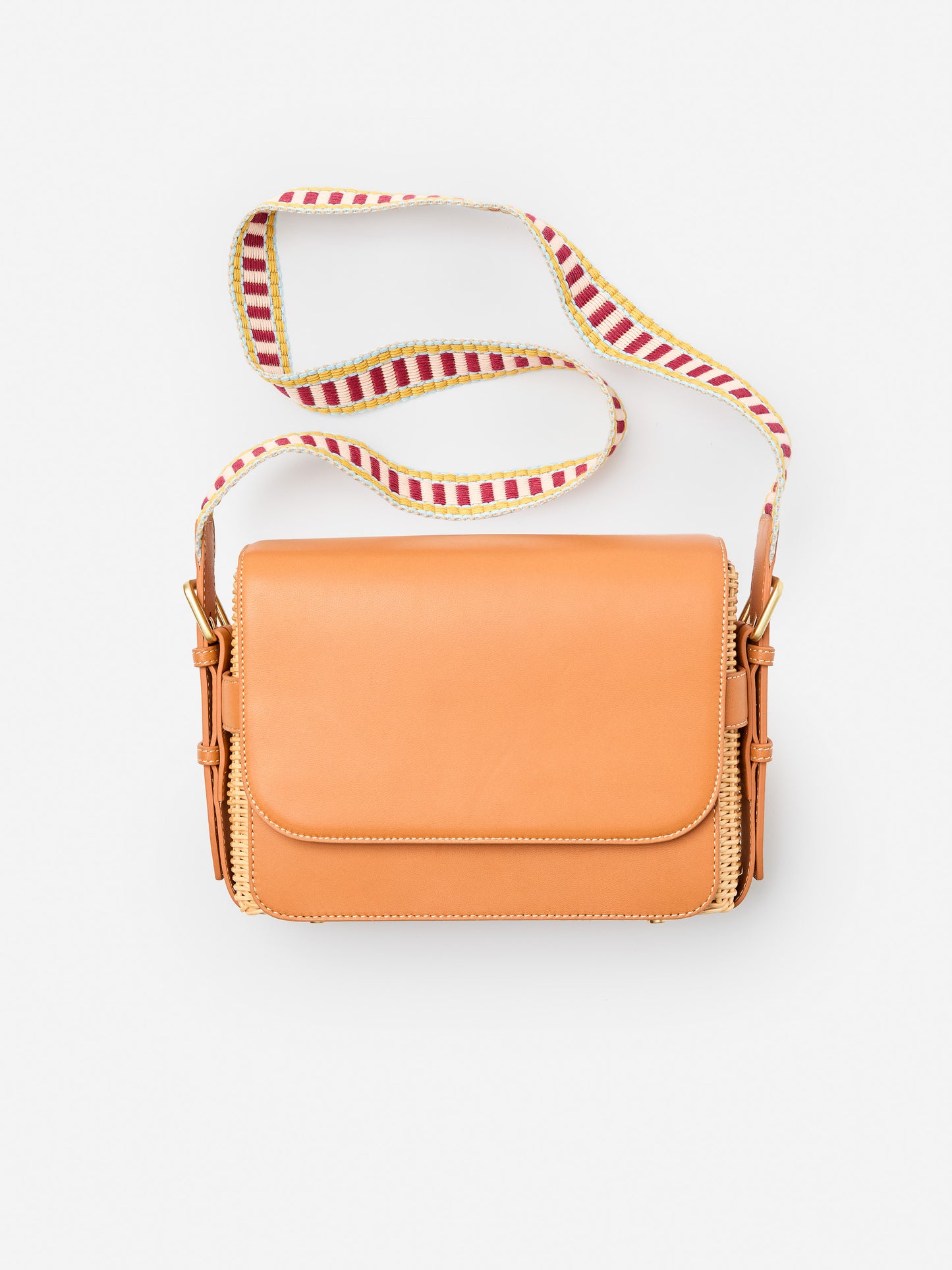 J.McLaughlin Cabott handbag in brown/natural made with leather and wicker.