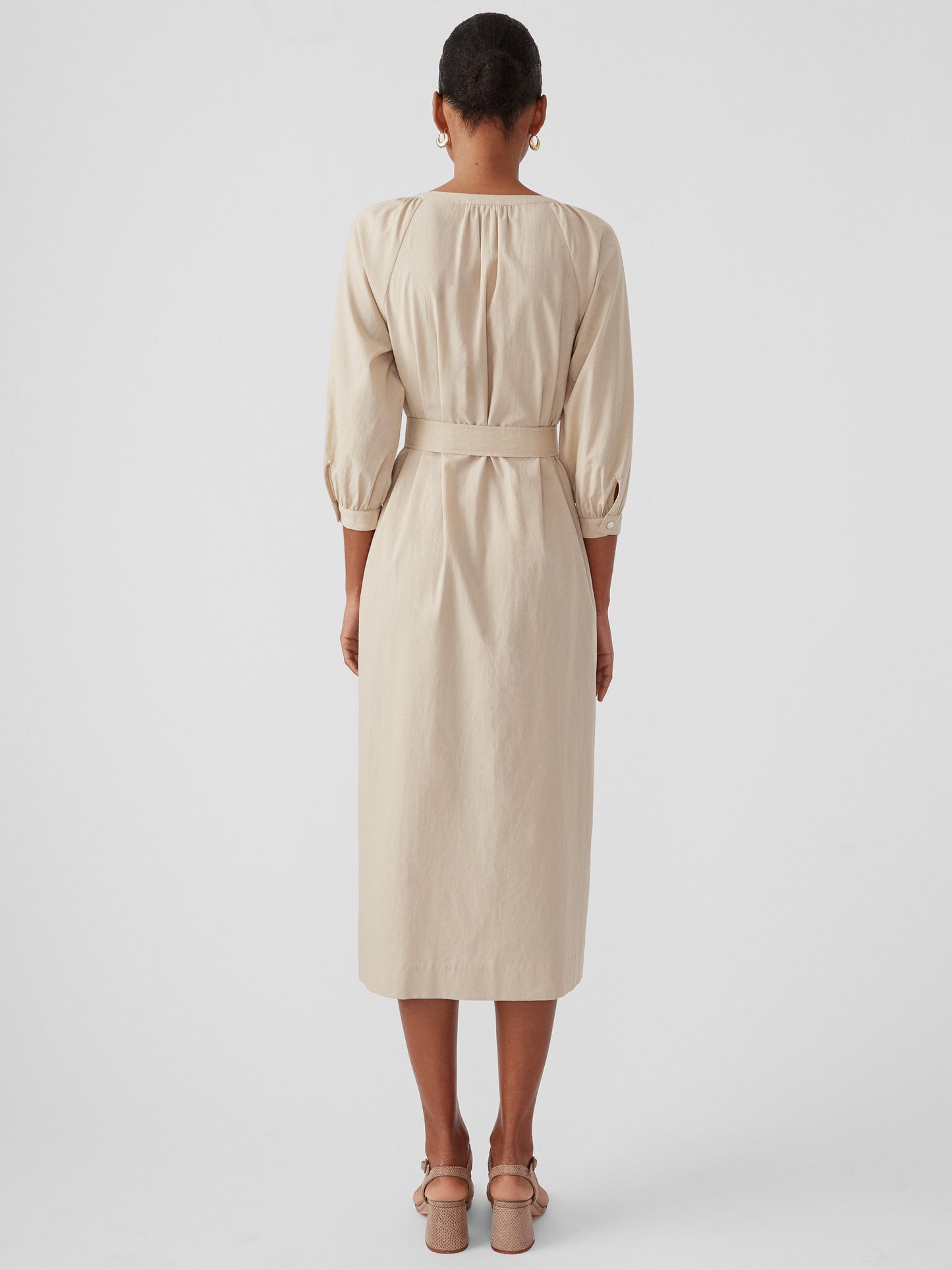 J.McLaughlin Charlotta dress in dark sand made with tencel/cotton.