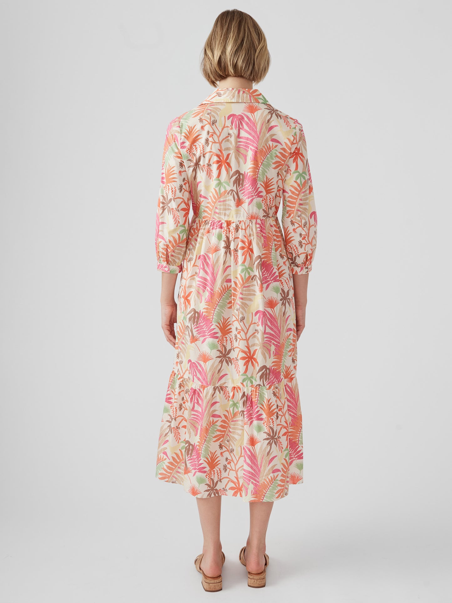 J.McLaughlin Tybee dress in off white/multi made with cotton/linen.