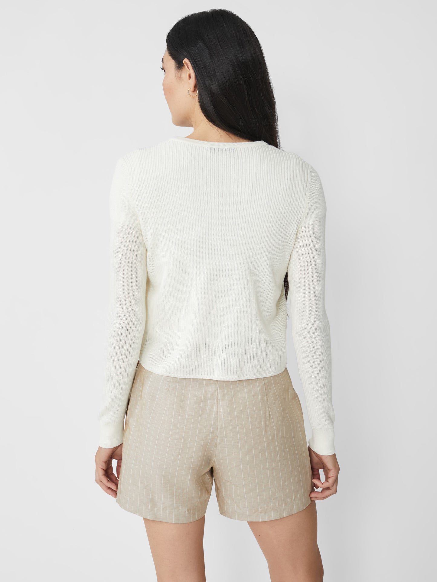 J.McLaughlin Aleesha sweater in Egret White made with Cotton.