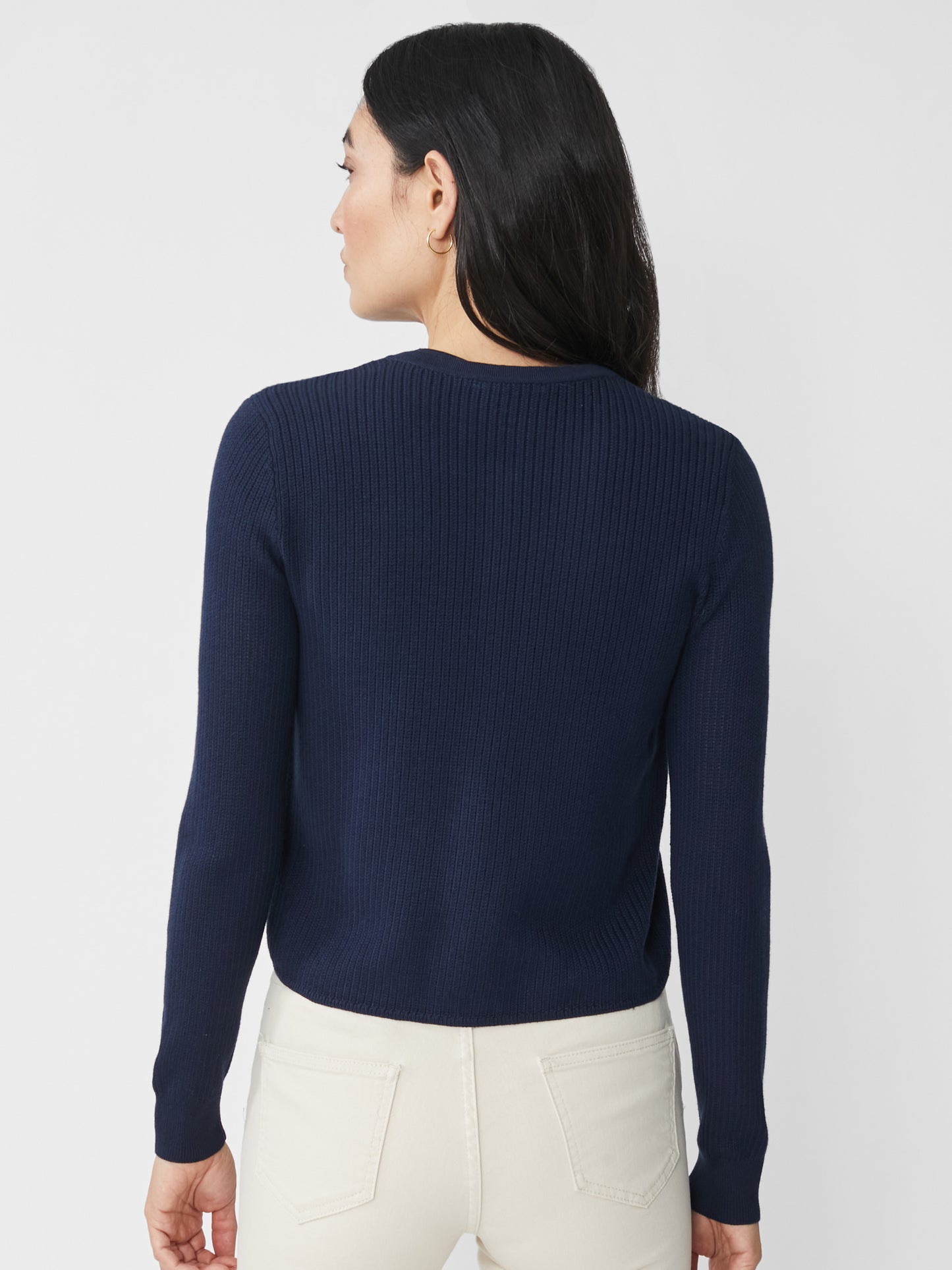 J.McLaughlin Aleesha sweater in Navy made with Cotton.