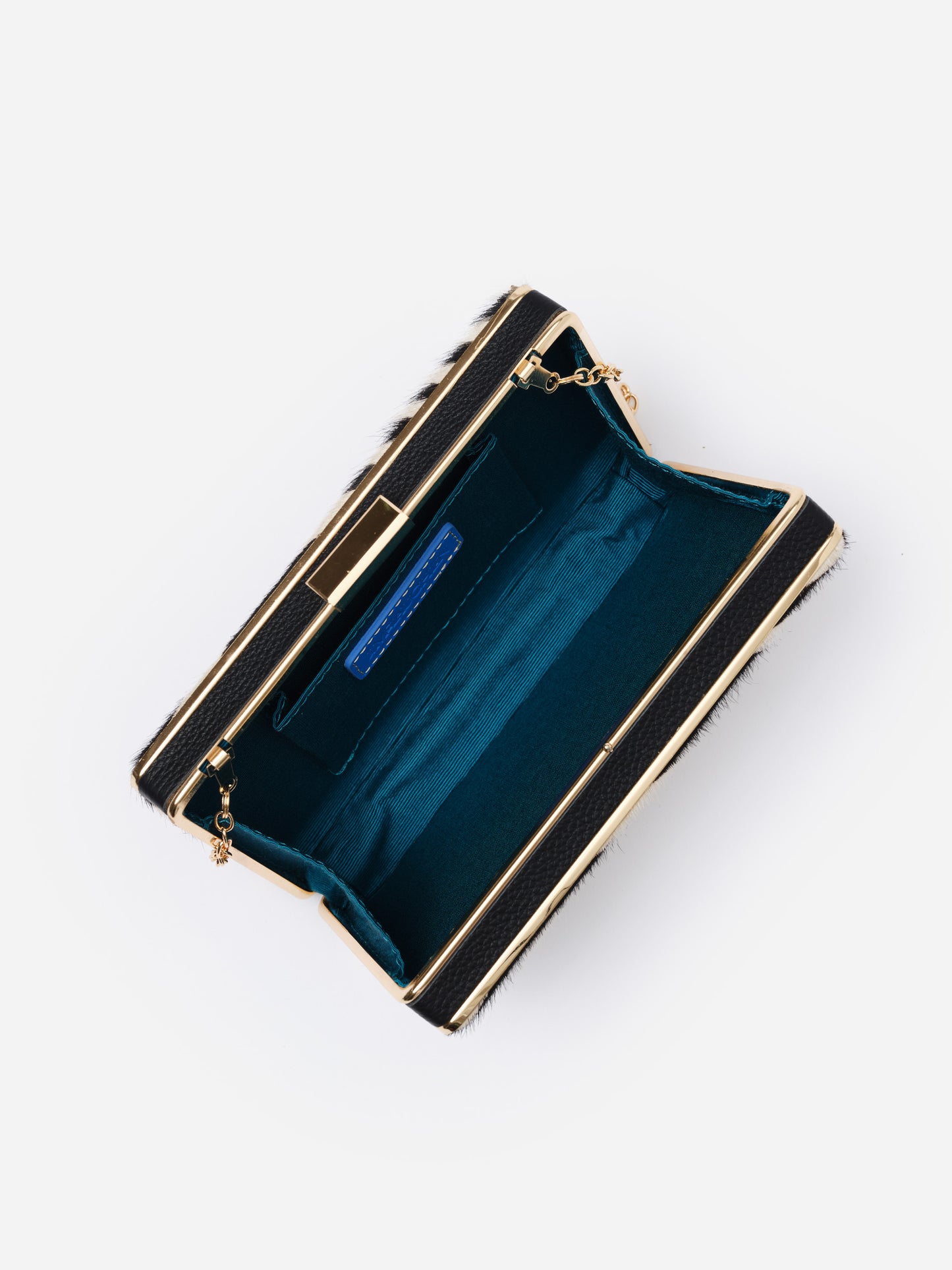 Palm Pony Hair Clutch in Zebra Stripes