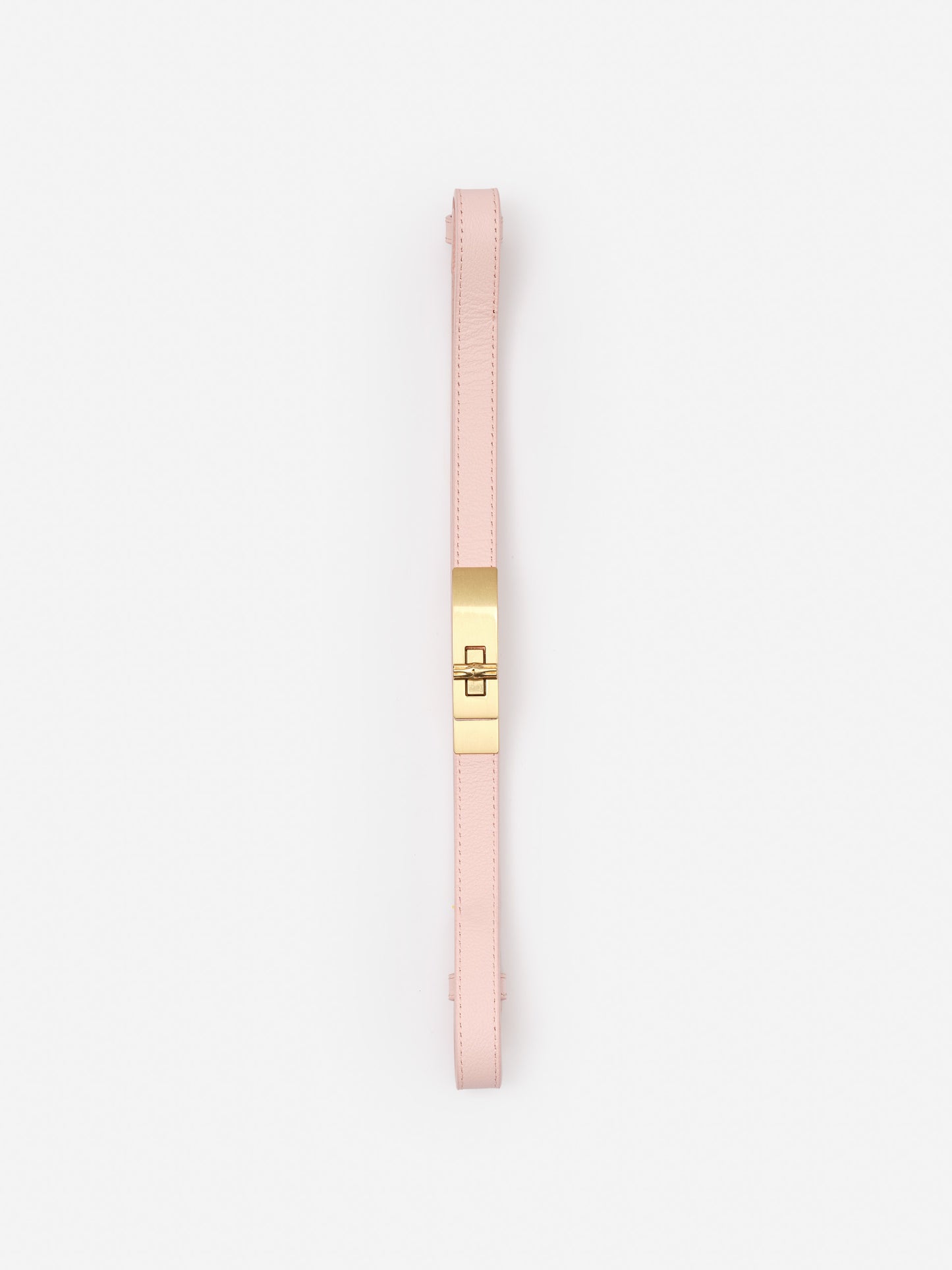 Liv Leather Belt in soft pink leather with a sleek gold-tone clasp by J.McLaughlin, showcasing effortlessly stylish, enduring designs for a legacy of timeless fashion.