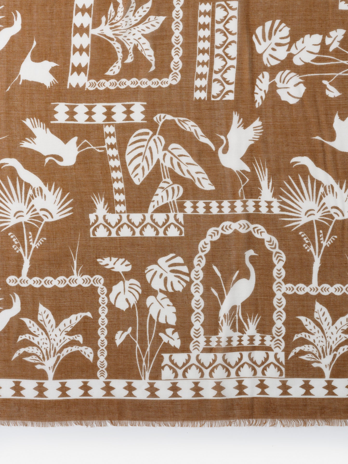 J.McLaughlin Giselle scarf in brown/white made with modal and silk.