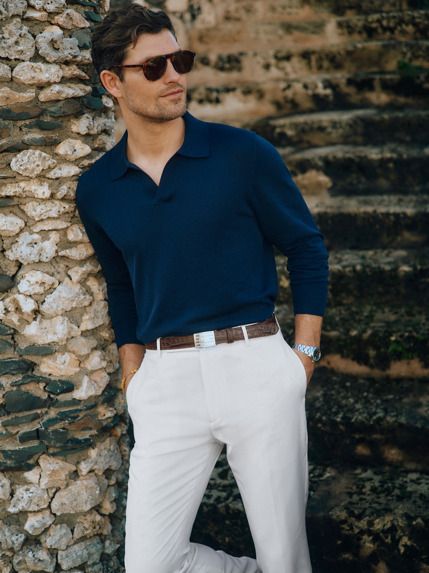 J.McLaughlin Amalfi sweater in Navy made with Cotton.