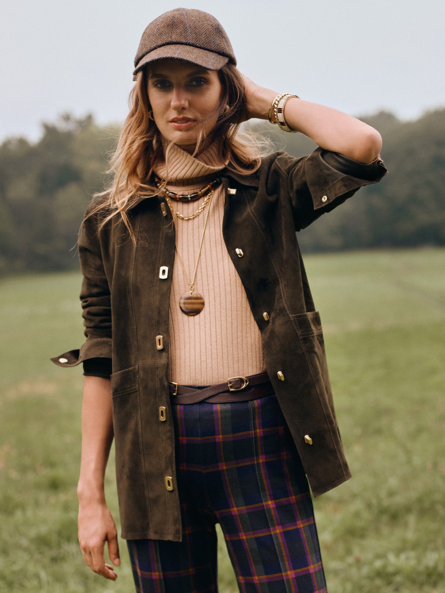 J.McLaughlin Kavya jacket in olive made with suede.