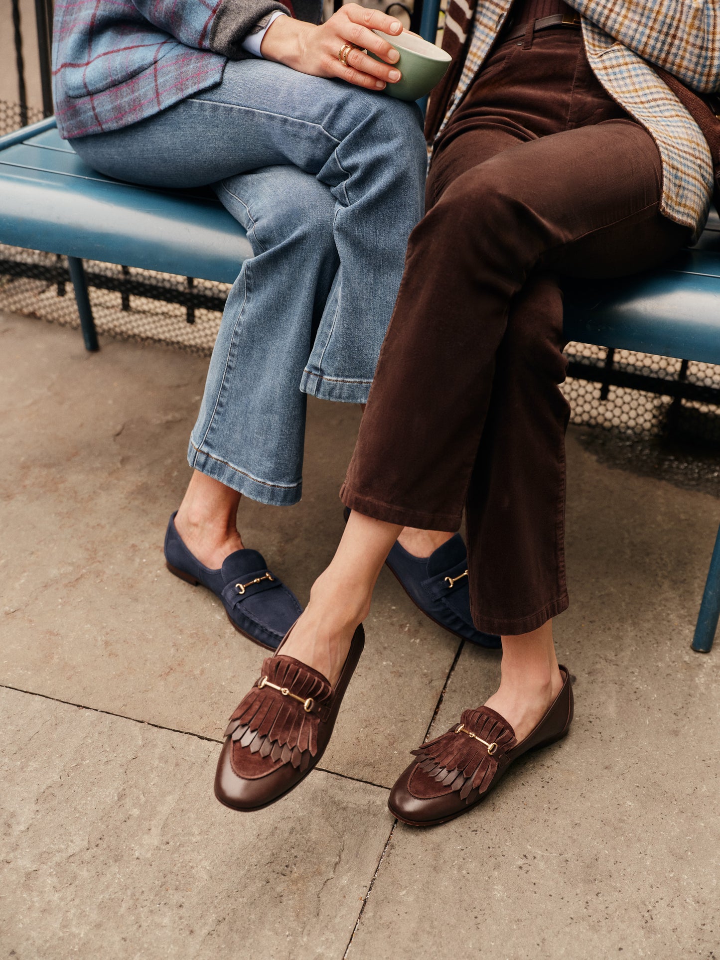 J.McLaughlin Arlie loafers in brown made with suede and leather.