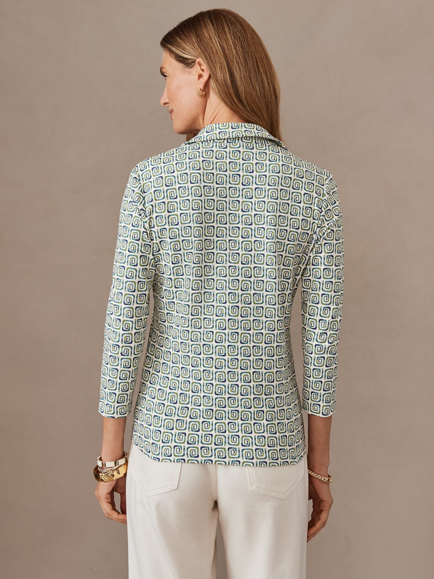 J.McLaughlin Aida top in white/multi made with catalina cloth.