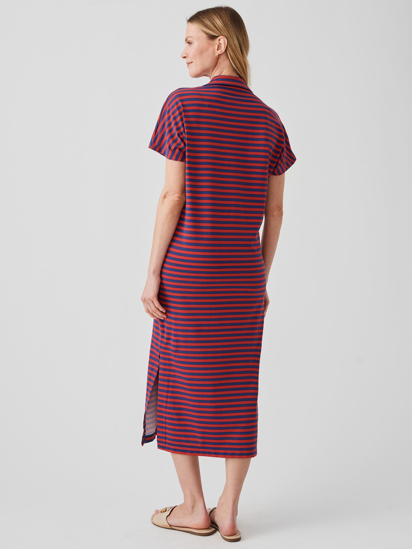J.McLaughlin Alder dress in navy/red made with catalina cloth.