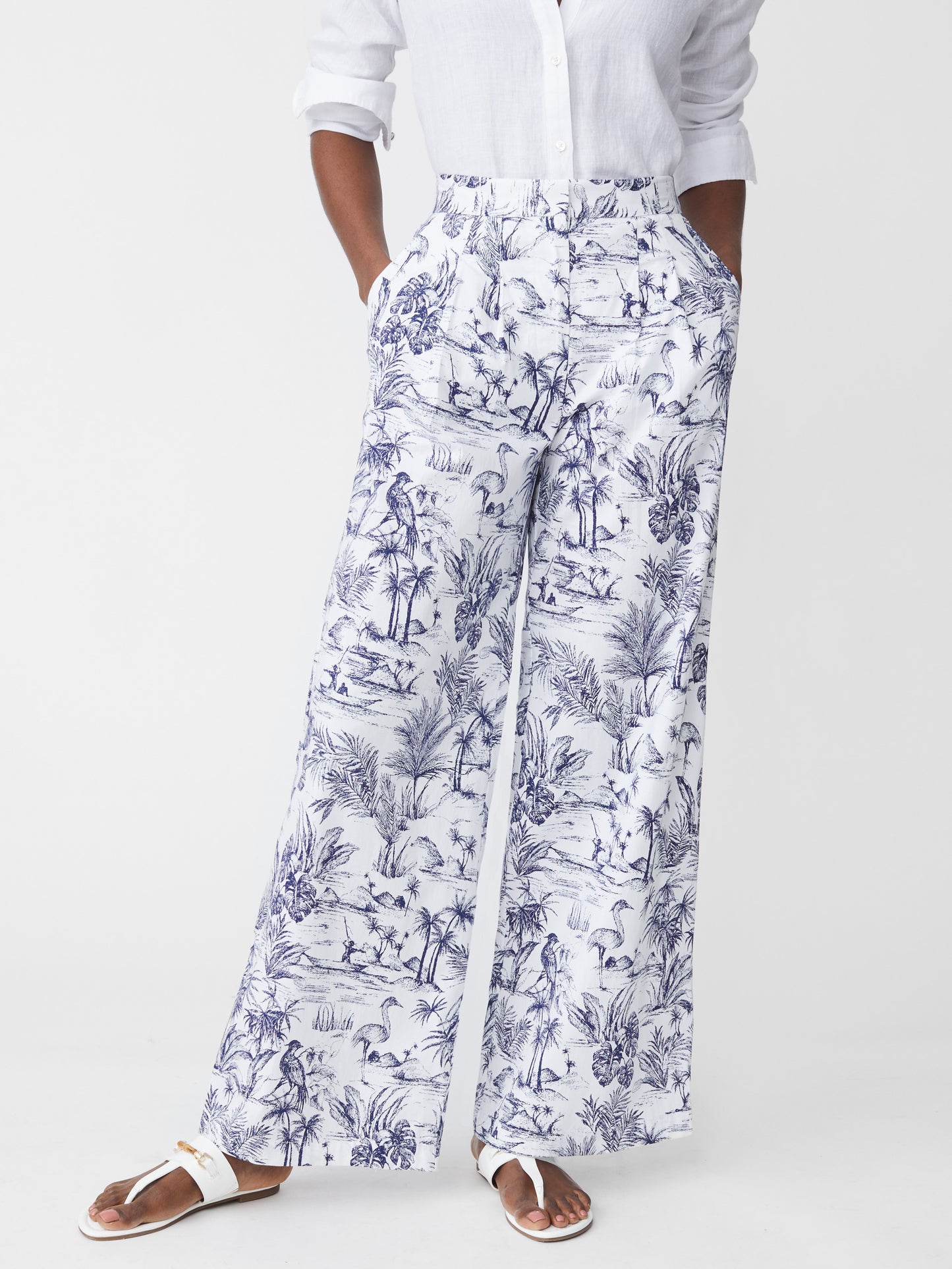 Amal Pants in Heron Toile