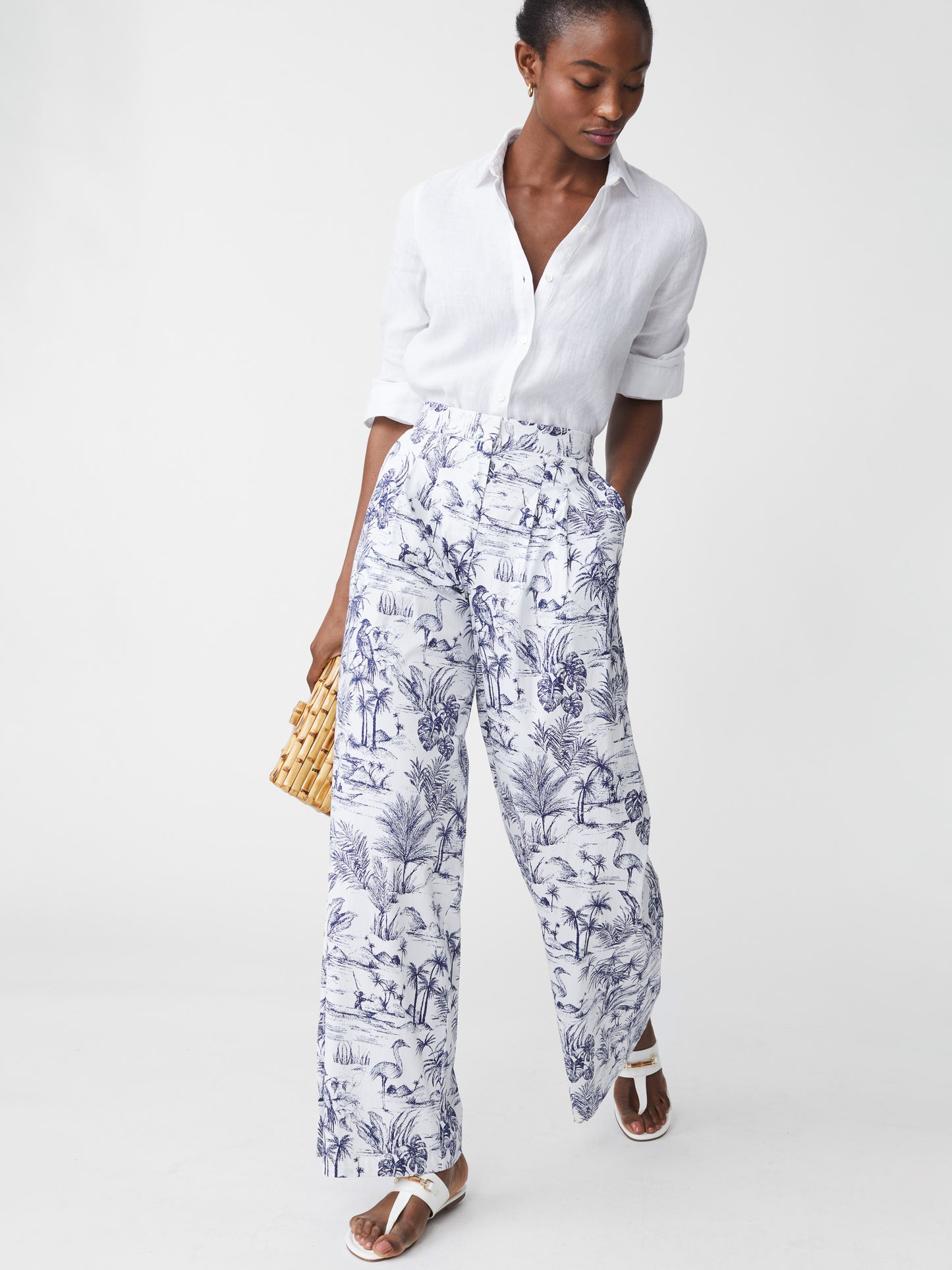 Amal Pants in Heron Toile
