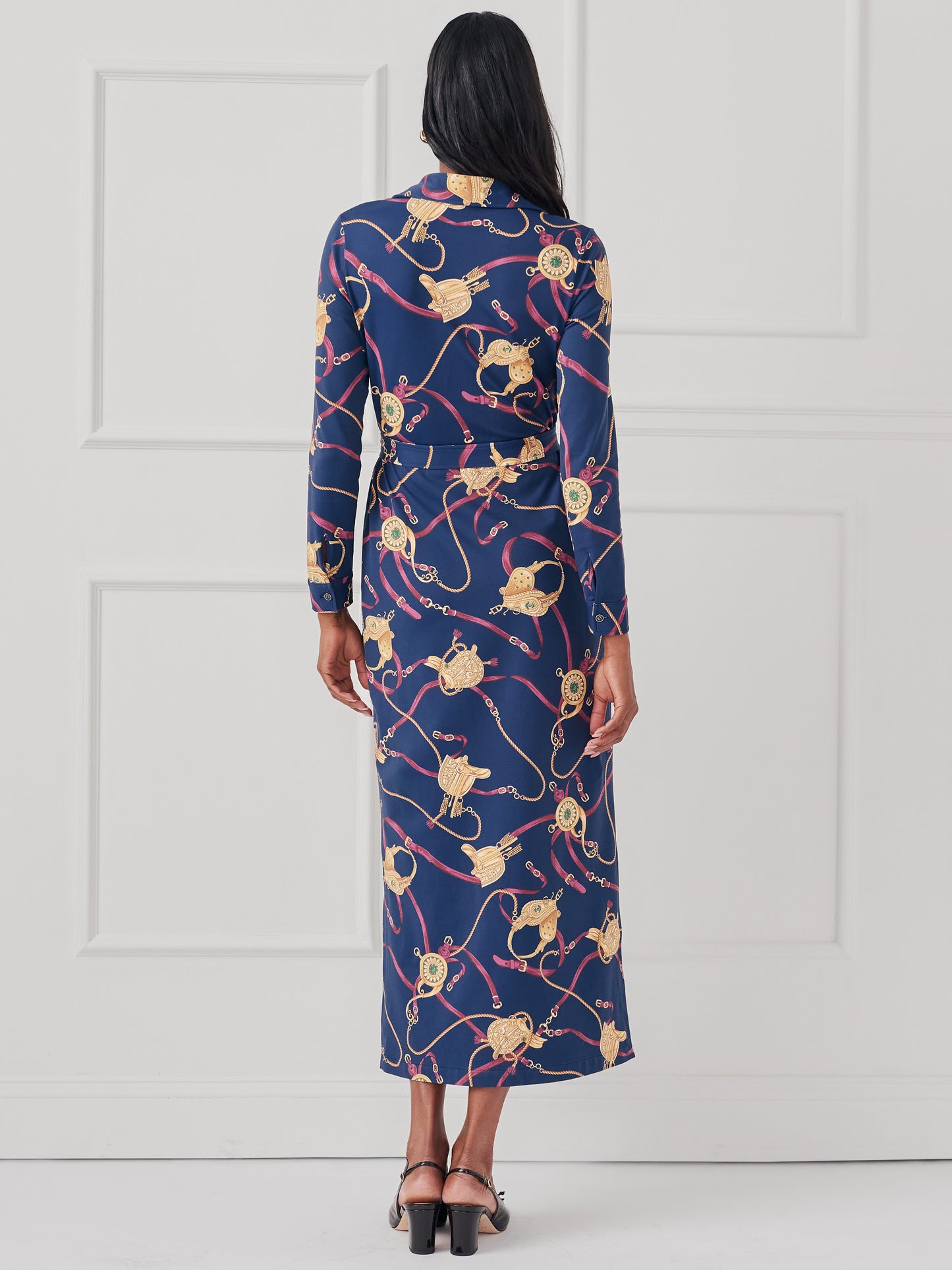 J.McLaughlin Amory dress in navy/plum made with Catalina Cloth.