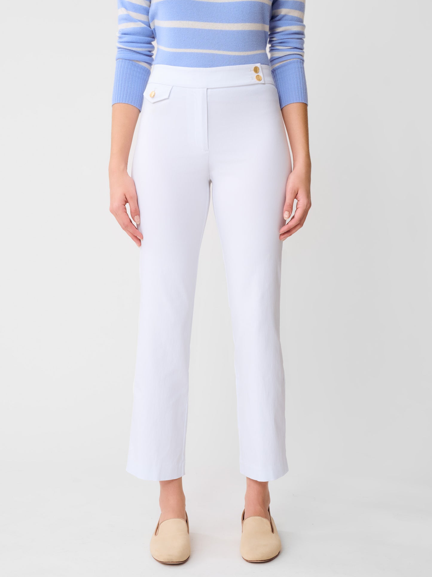 J.McLaughlin Anisa pant in white made with Amelia cloth.