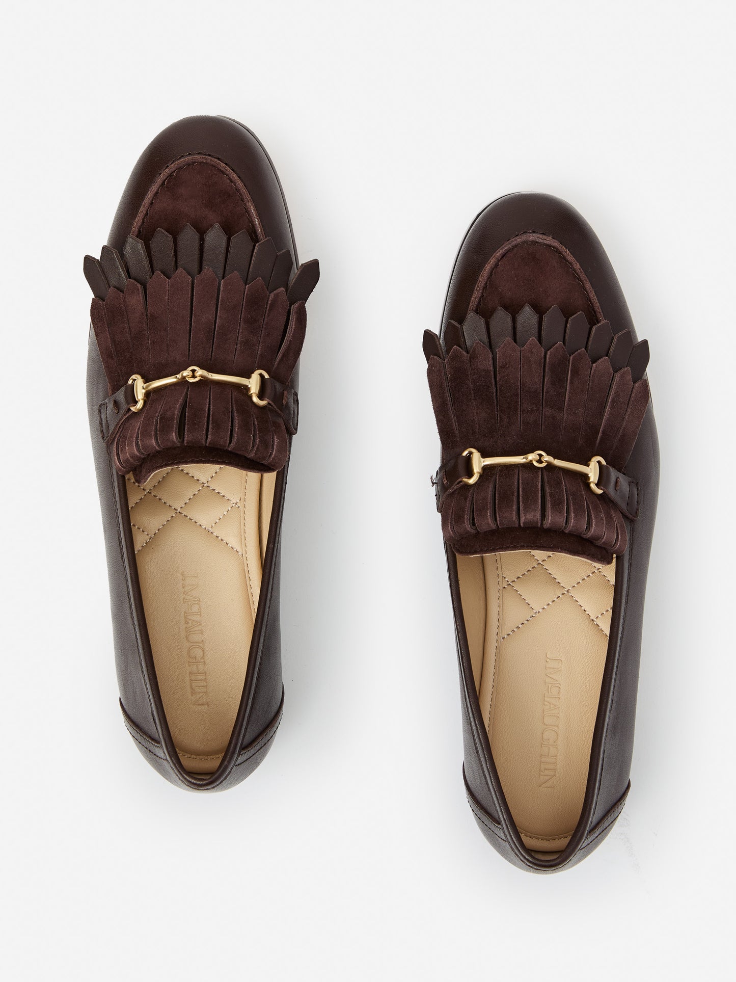J.McLaughlin Arlie loafers in brown made with suede and leather.