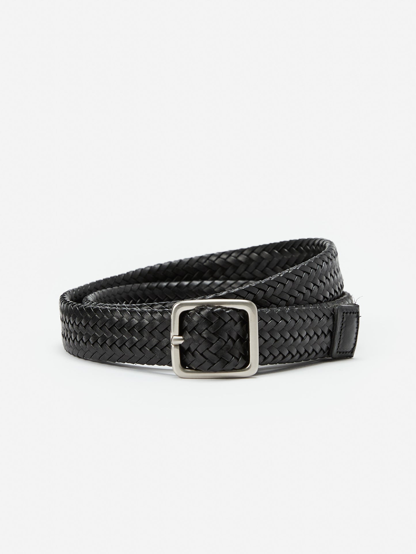 J.McLaughlin Braided Leather belt in black made with leather.