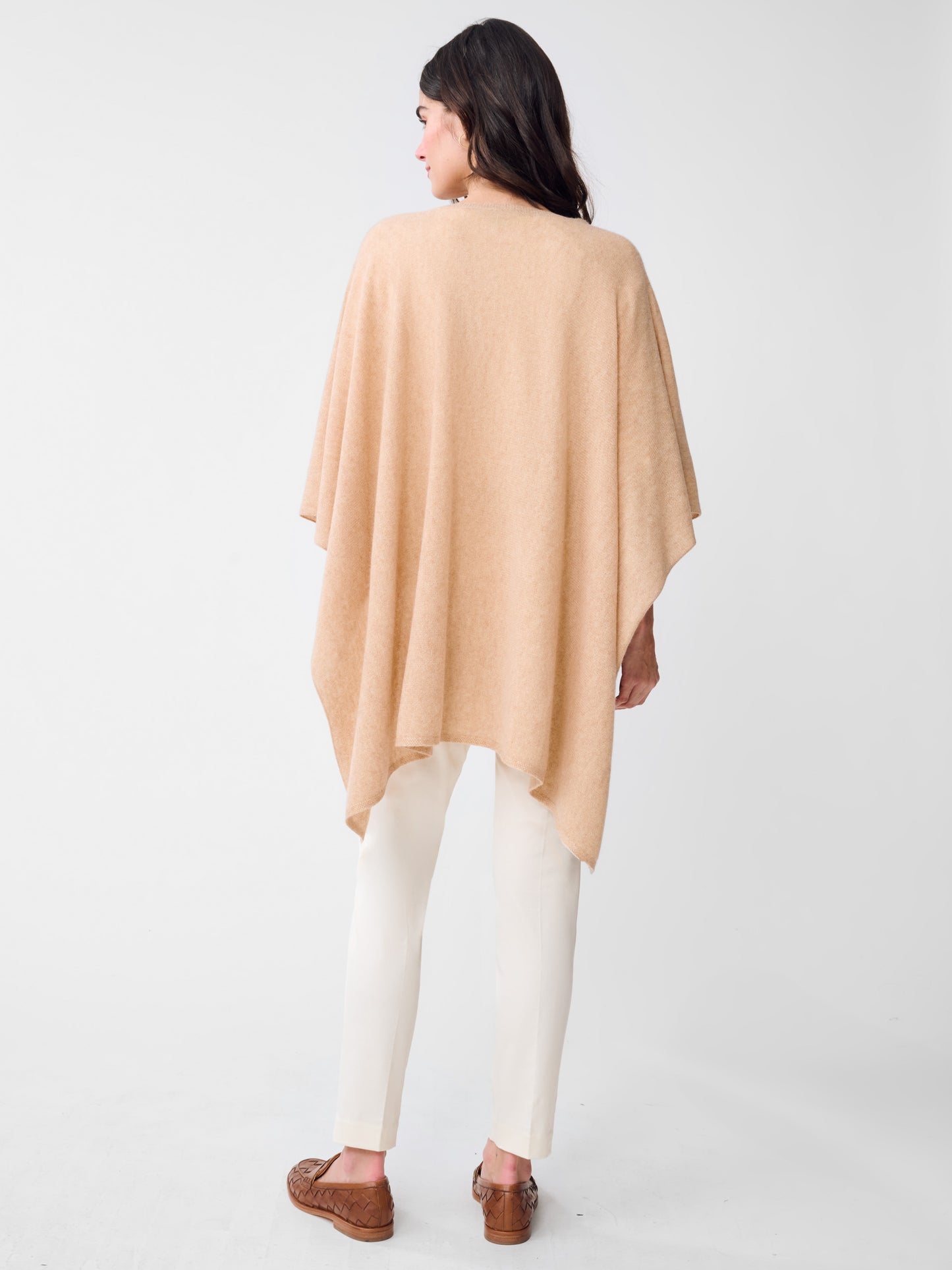 J.McLaughlin Bree poncho in Heather Camel made with Cashmere.