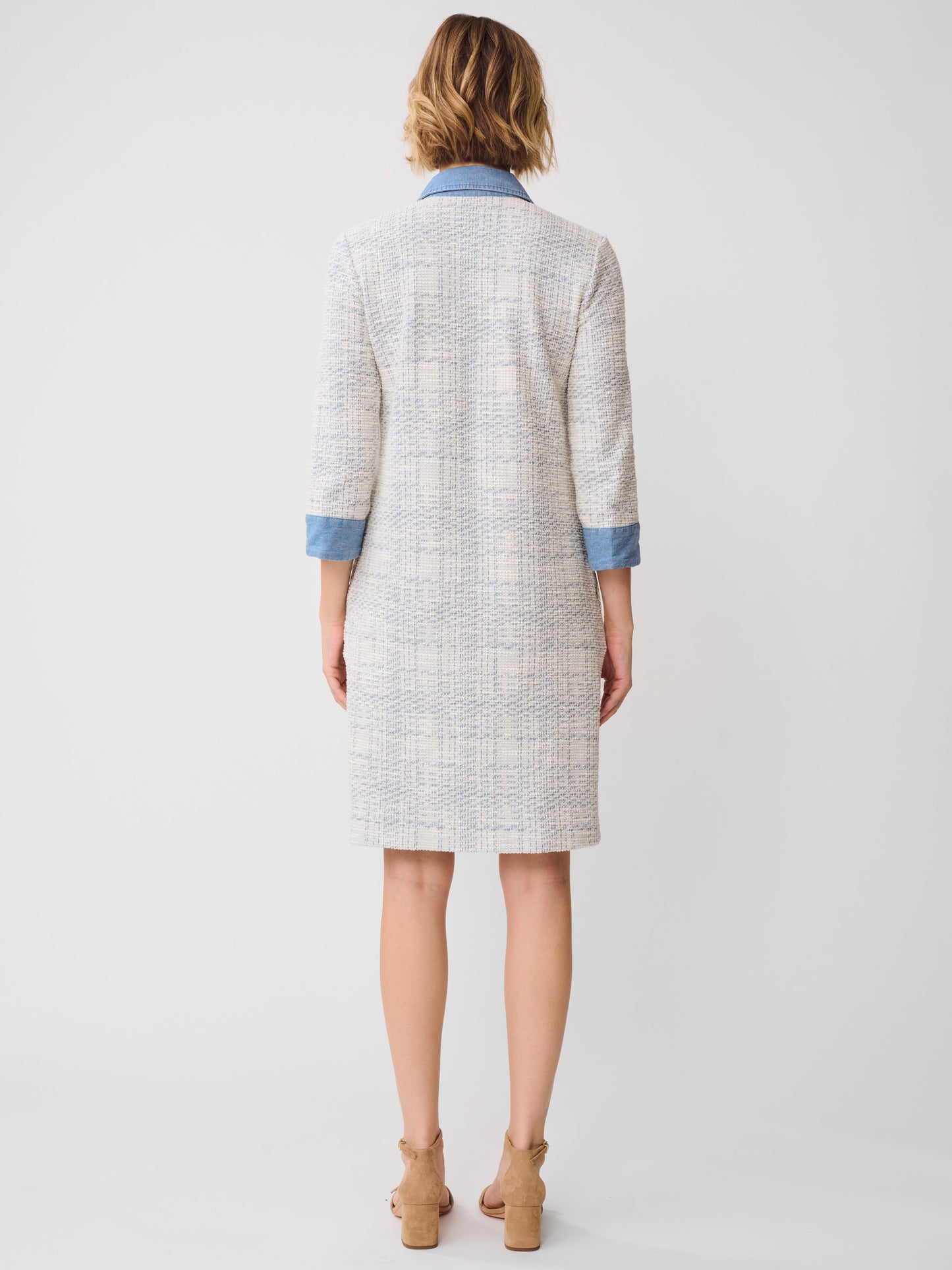 J.McLaughlin Bryony dress in off white/light blue made with cotton.