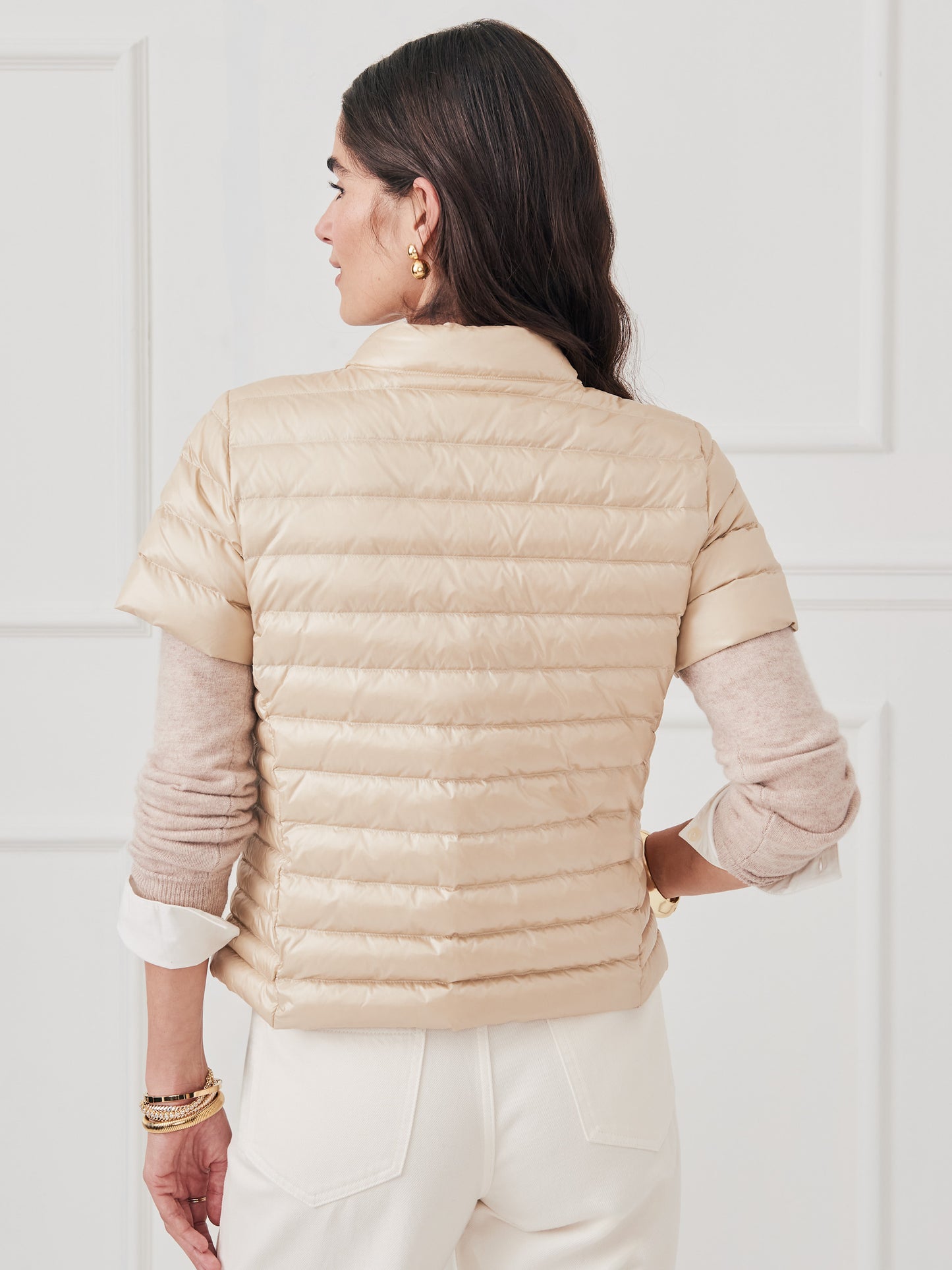 J.McLaughlin Kennedy jacket in champagne made with nylon.