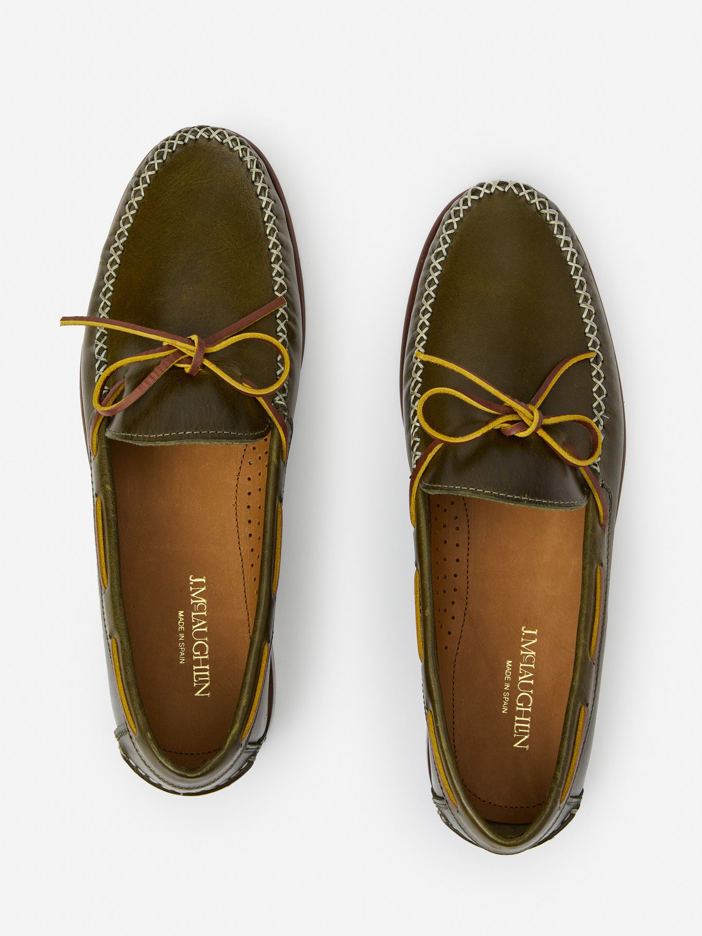 J.McLaughlin Camden shoes in dark green made with leather.