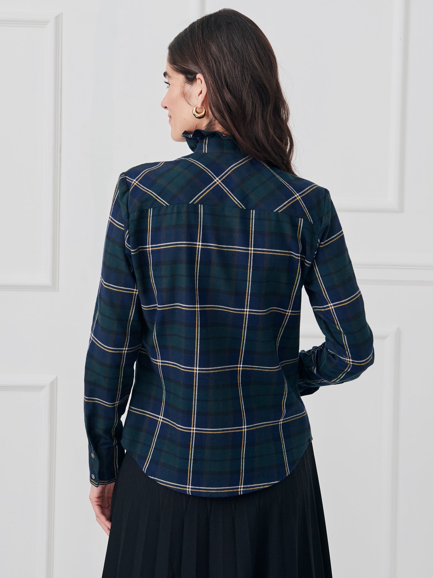 J.McLaughlin Carson top in navy/green/yellow made with cotton.