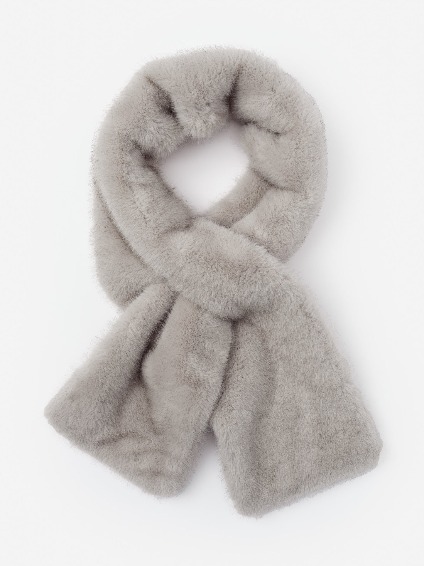 J.McLaughlin Champery neckwarmer in gray made with faux fur.