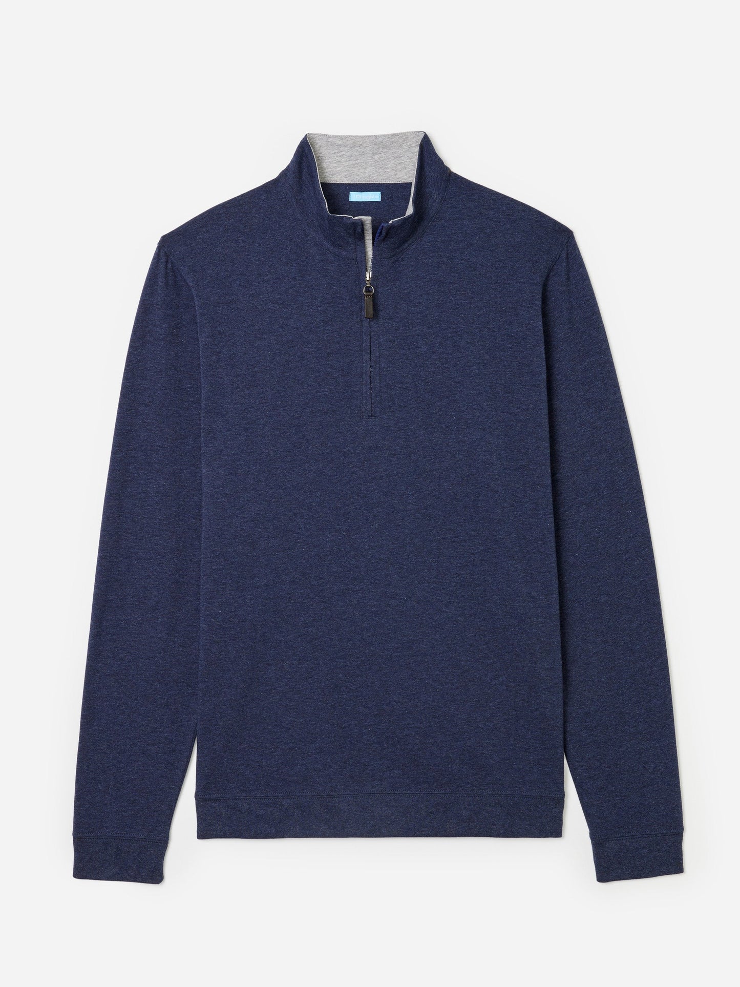 J.McLaughlin Clermont 1/4 zip in heather navy made with cotton/spandex.