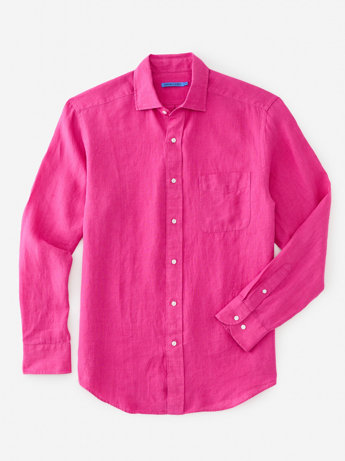J.McLaughlin Club classic fit shirt in hot pink made with linen.