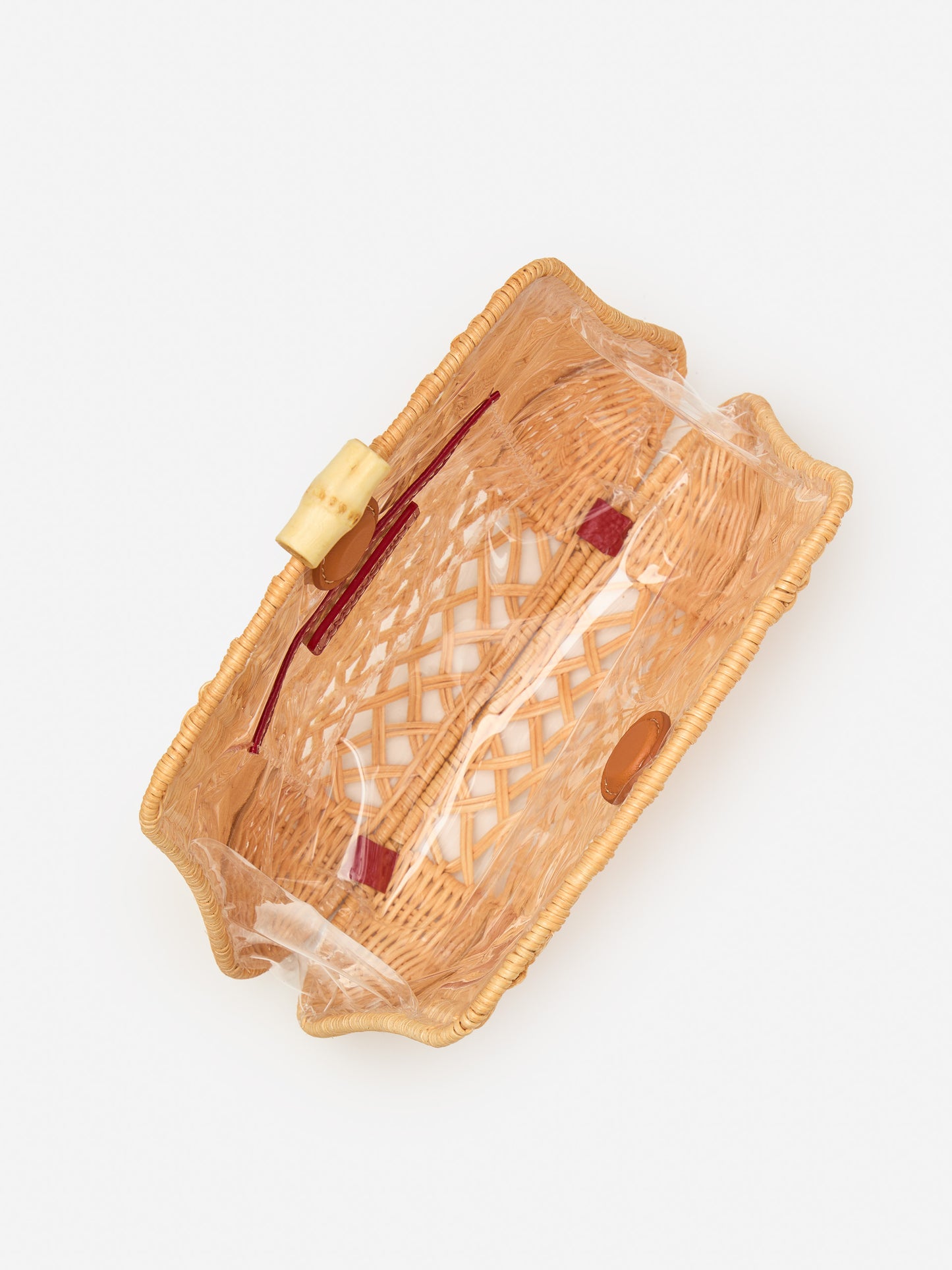 J.McLaughlin Cosi Wicker Clutch in natural made with wicker.