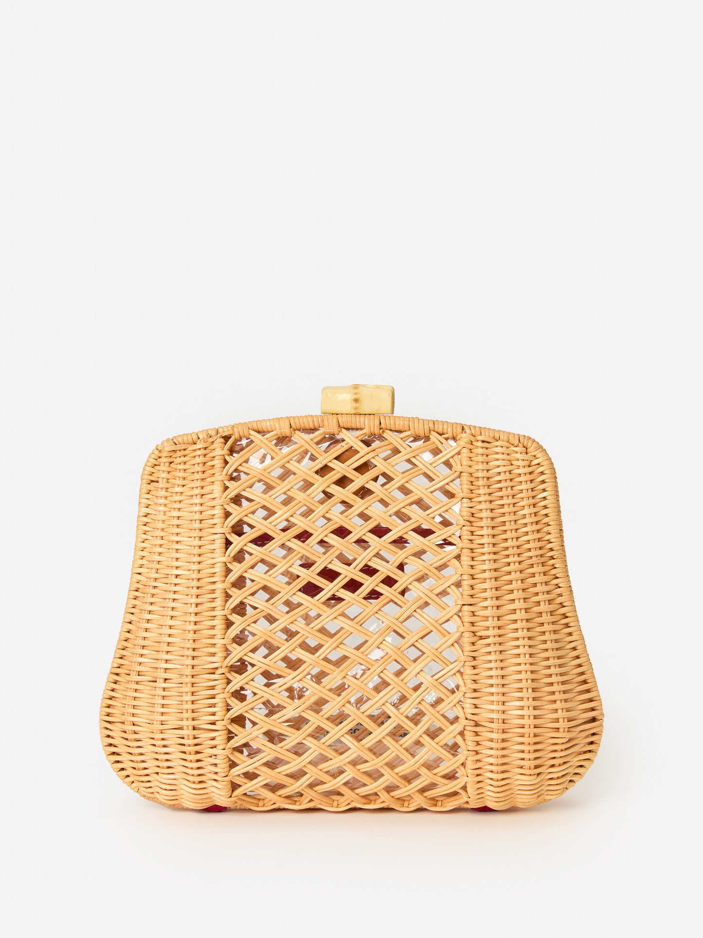 J.McLaughlin Cosi Wicker Clutch in natural made with wicker.