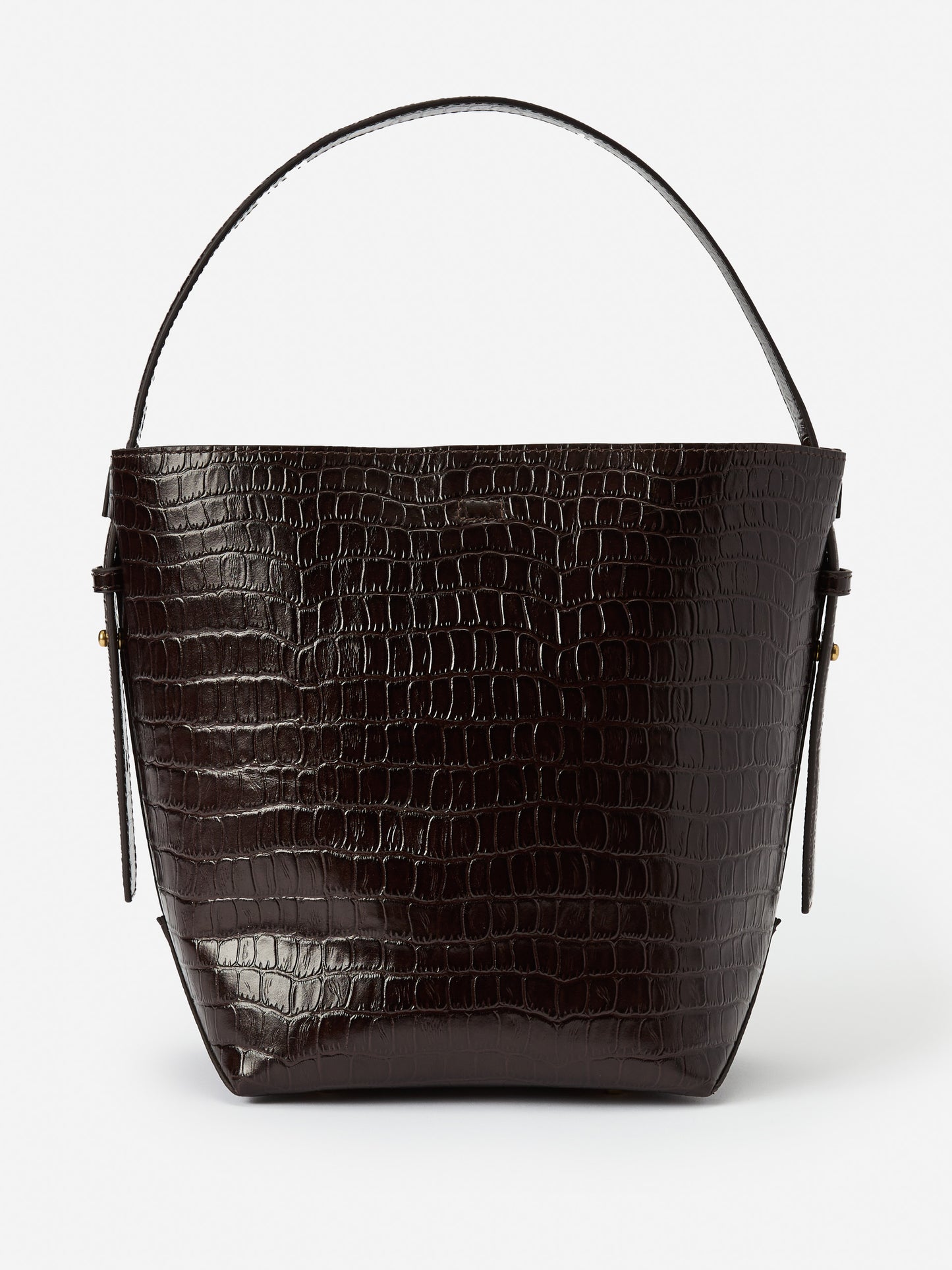 J.McLaughlin Crawford handbag in dark brown made with crocodile.