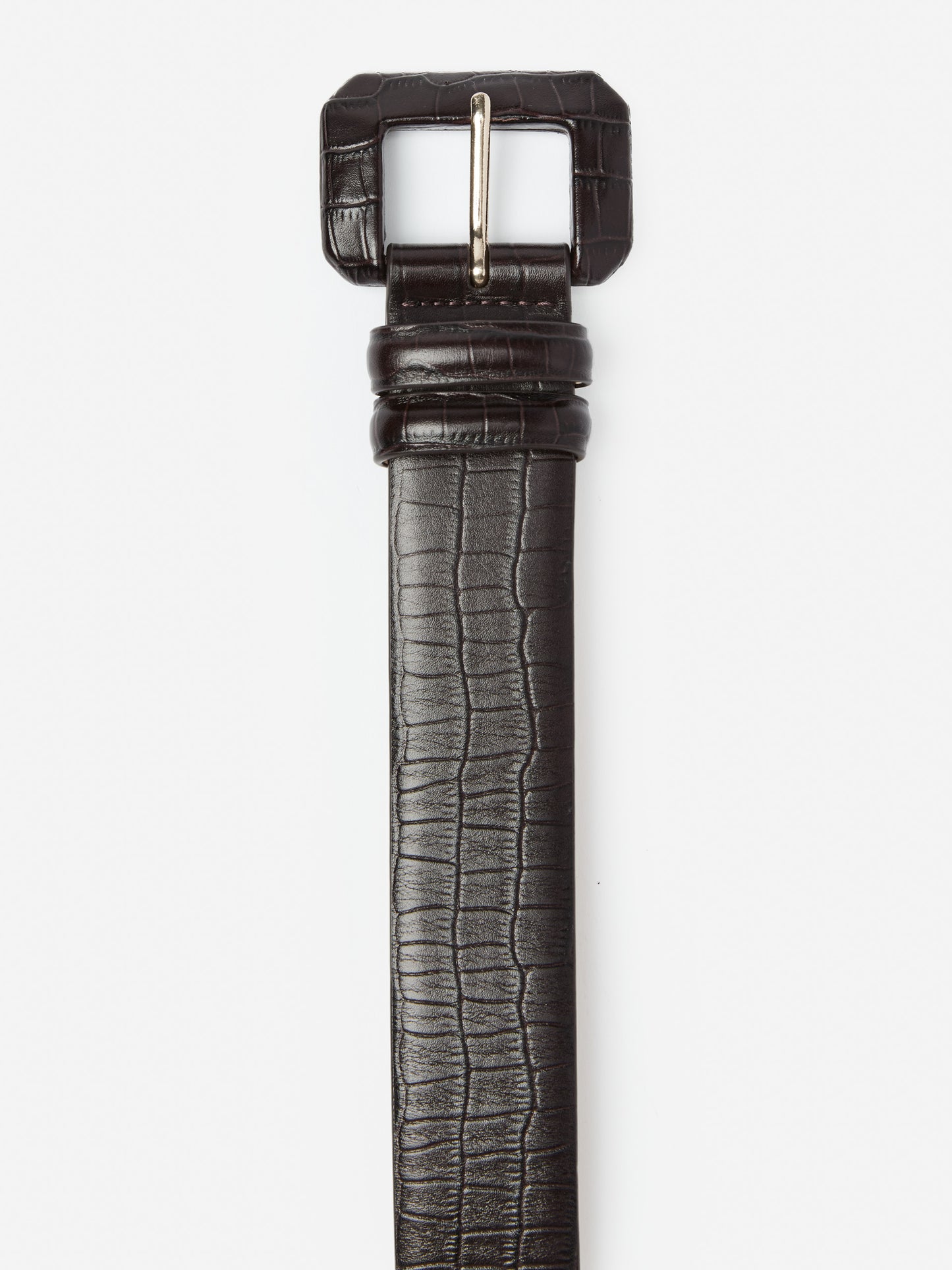 J.McLaughlin Dacia belt in dark brown made with leather.