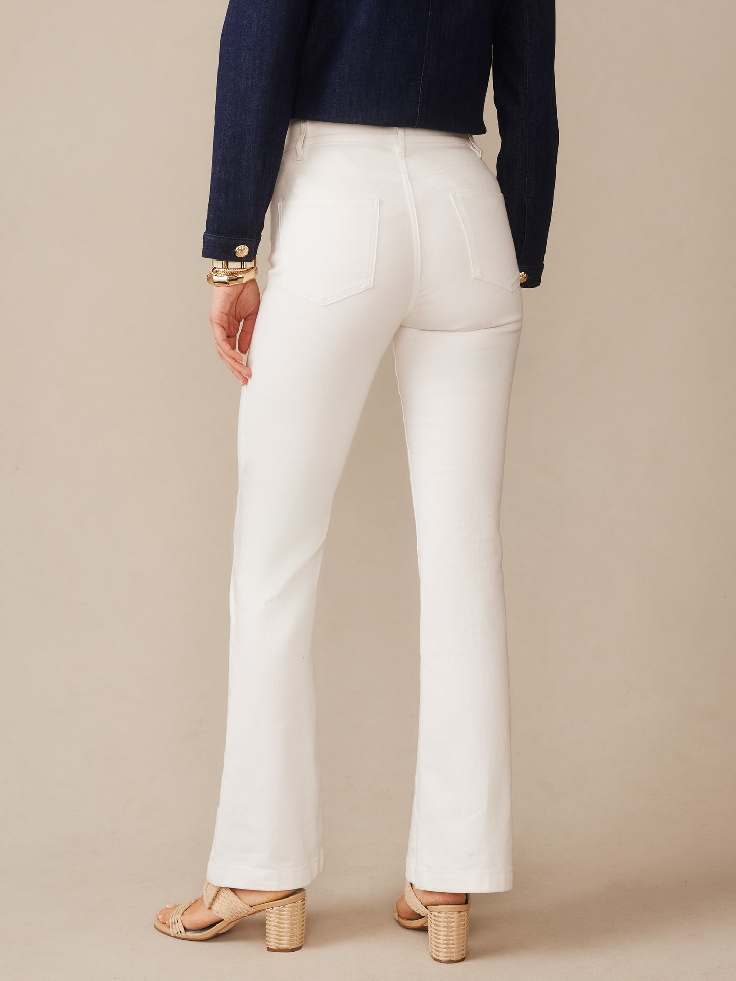 J.McLaughlin Domino jeans in white made with cotton/denim.