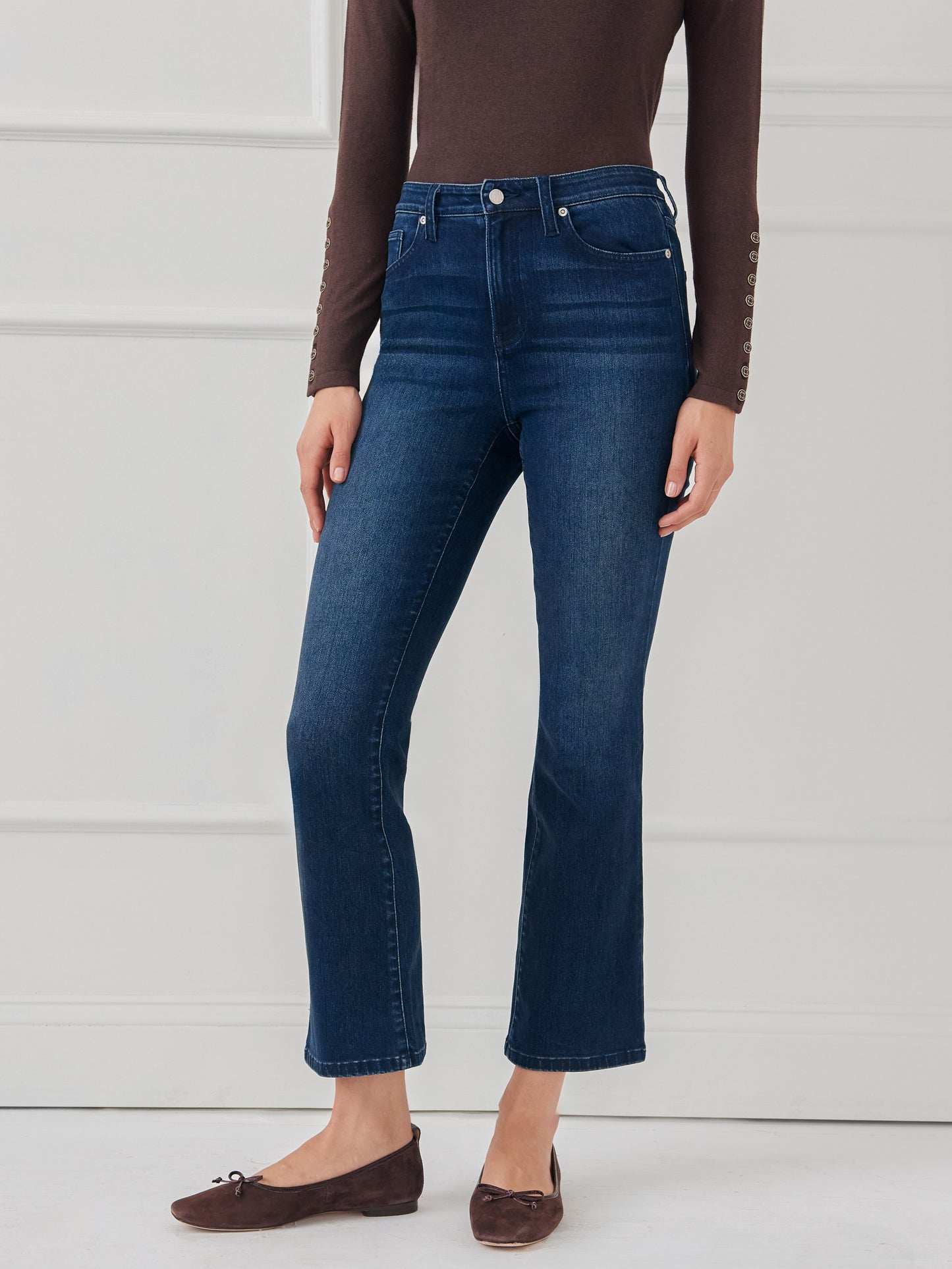 J.McLaughlin Elvira jeans in dark denim made with cotton.