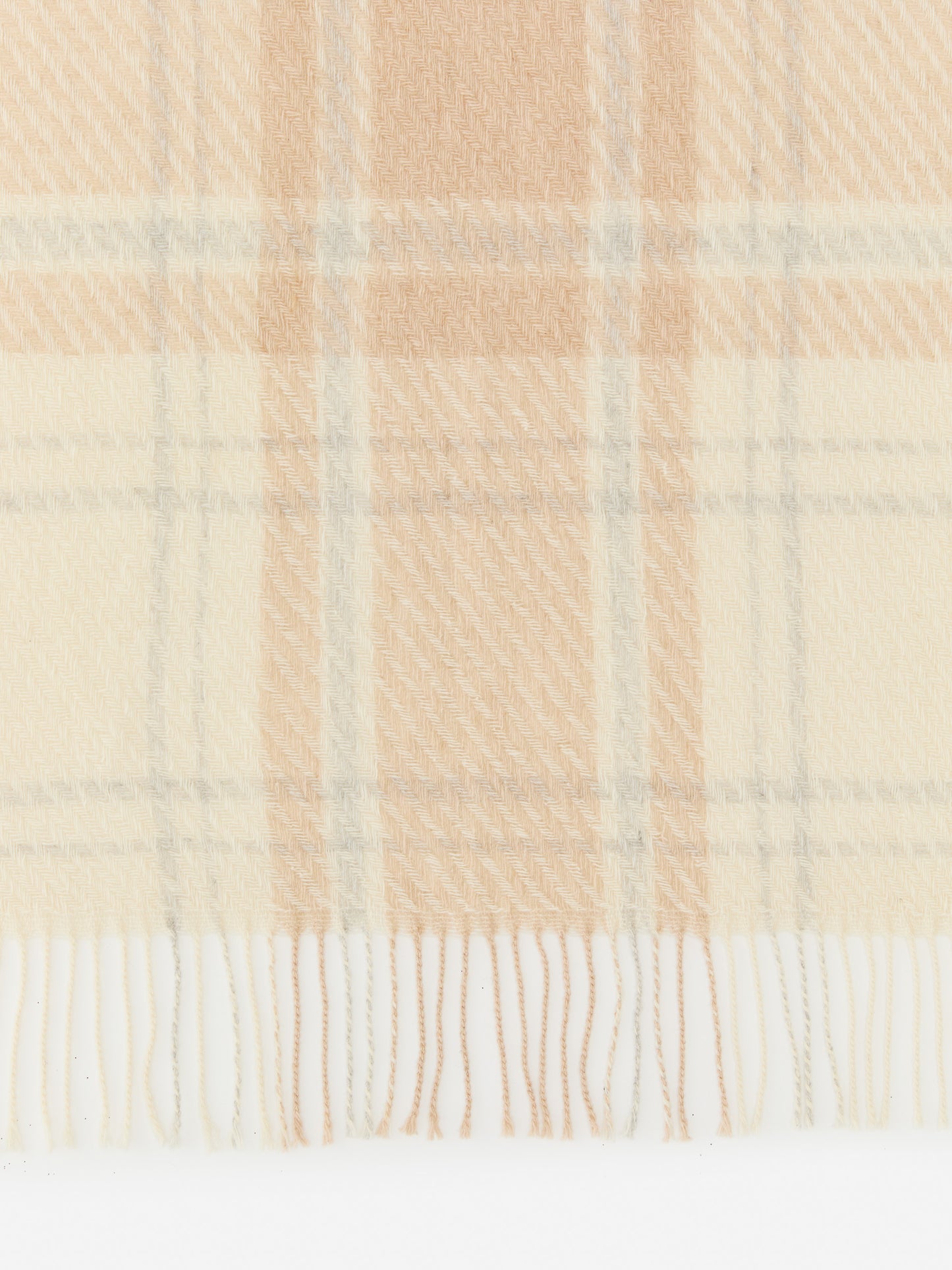 J.McLaughlin Federica scarf in off white/camel made with wool and cashmere.