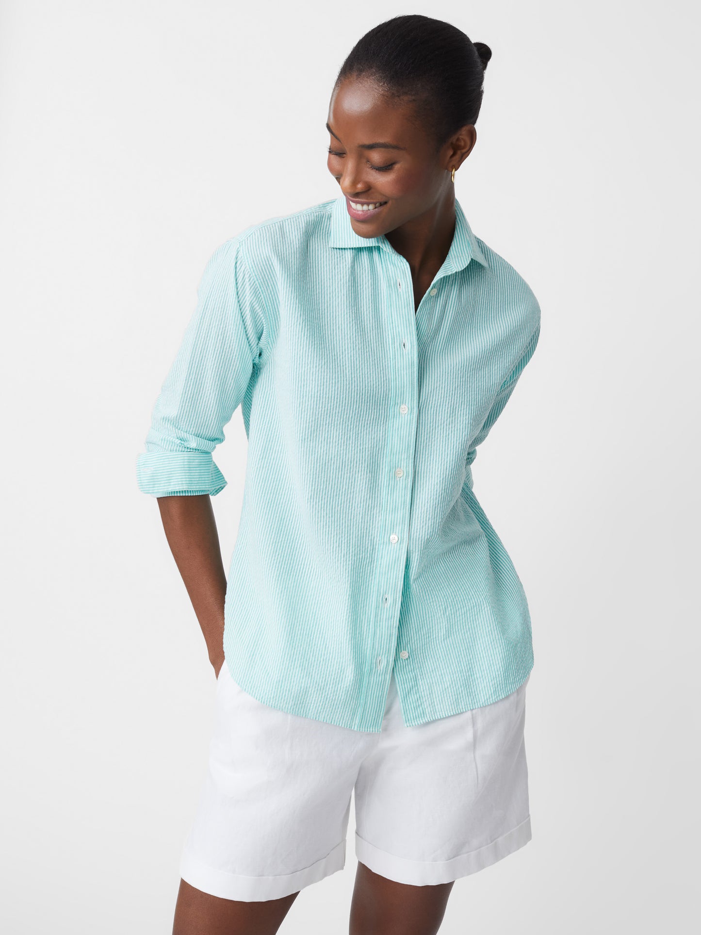 Finn Seersucker Shirt in Stripe