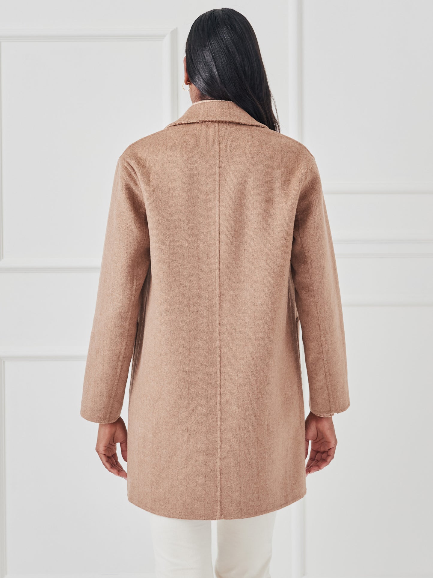 J.McLaughlin Frade coat in tan made with wool.