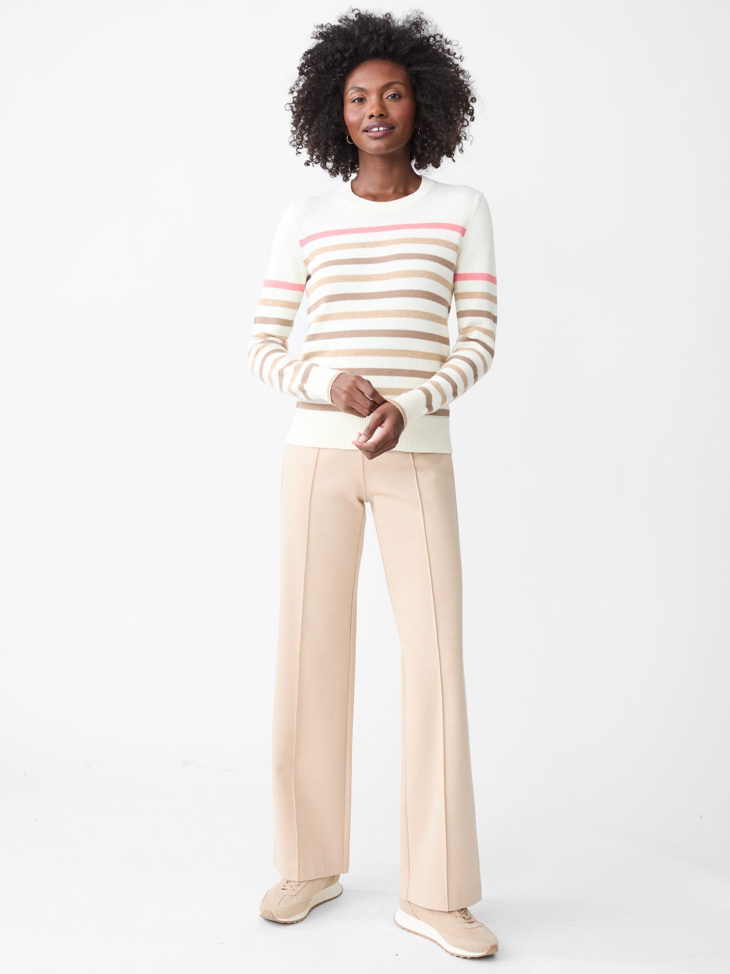 J.McLaughlin Galen sweater in off white/multi made with cotton.