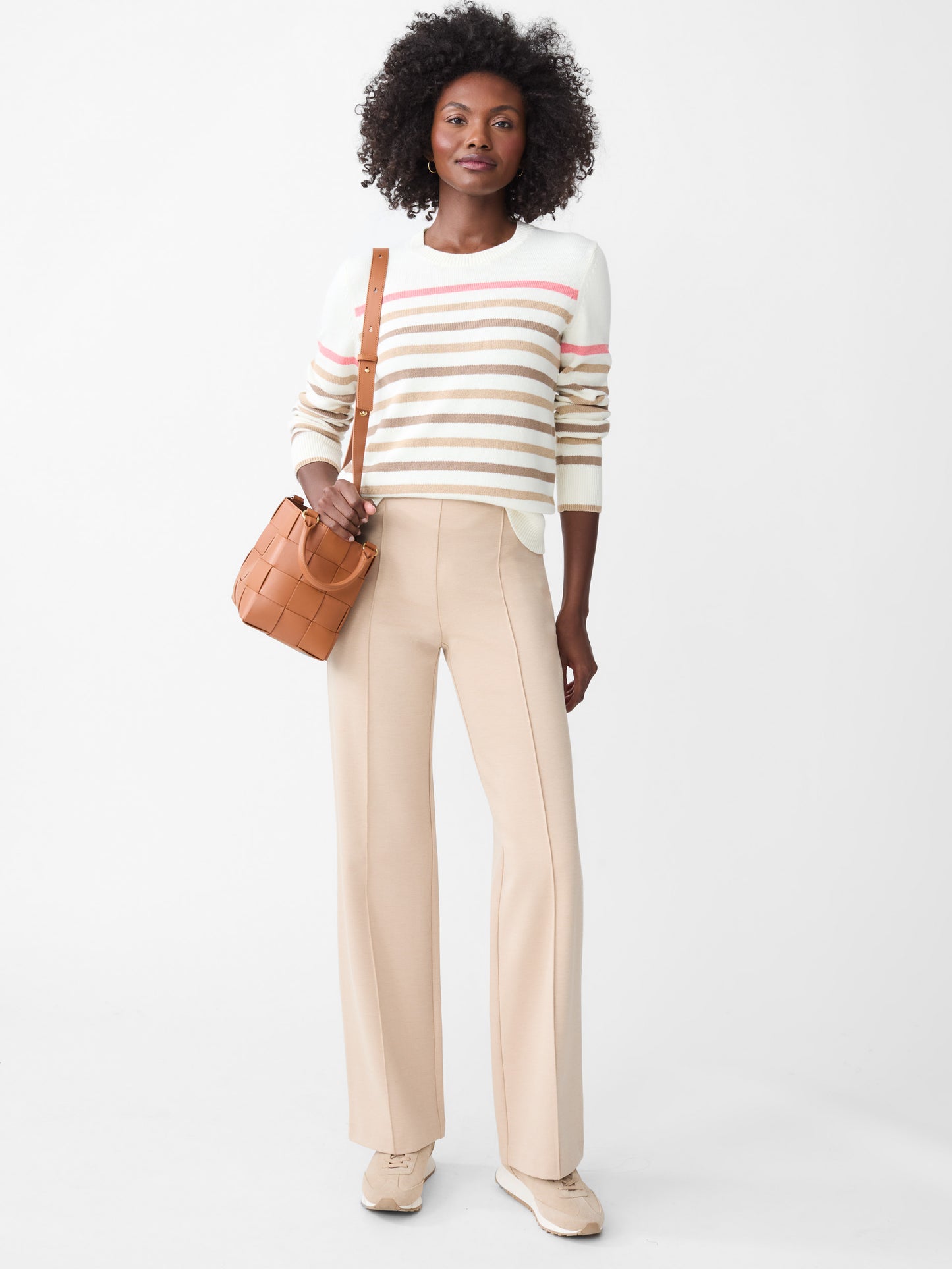 J.McLaughlin Galen sweater in off white/multi made with cotton.