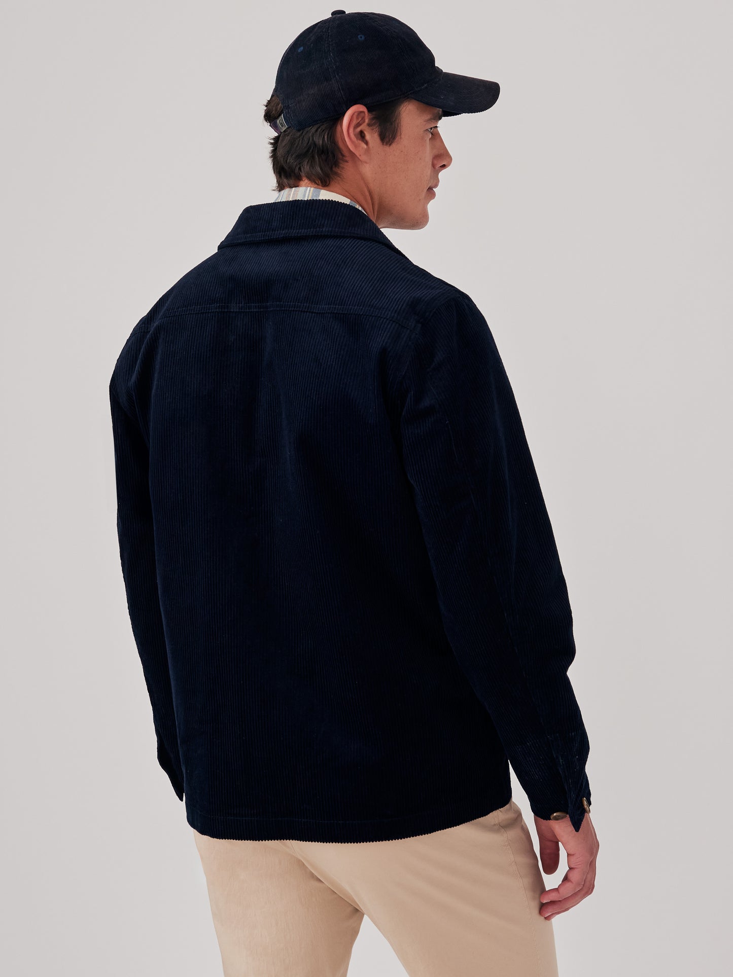 J.McLaughlin Weekender jacket in navy made with cotton corduroy