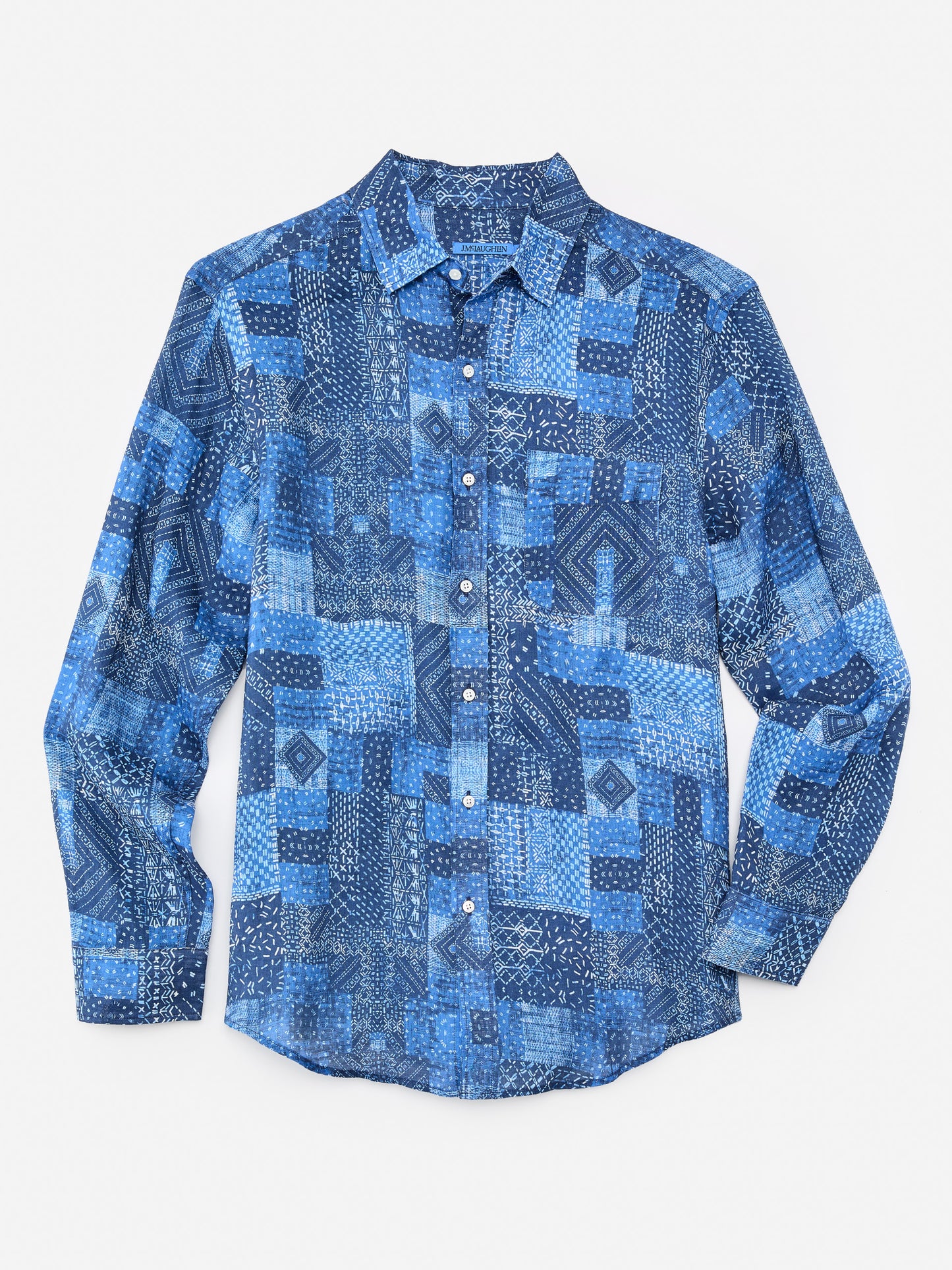 Gramercy Classic Fit Linen Shirt in Diamond Patch