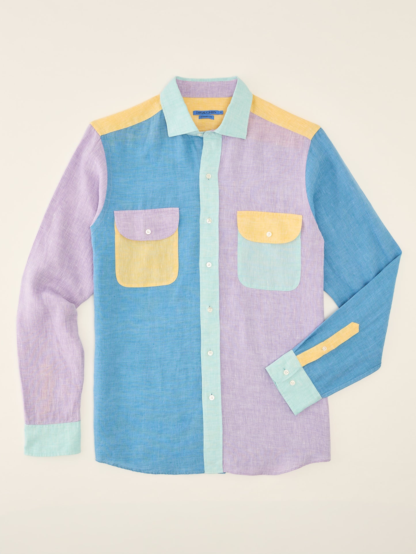 J.McLaughlin Gramercy shirt in Multi Color made with Linen.
