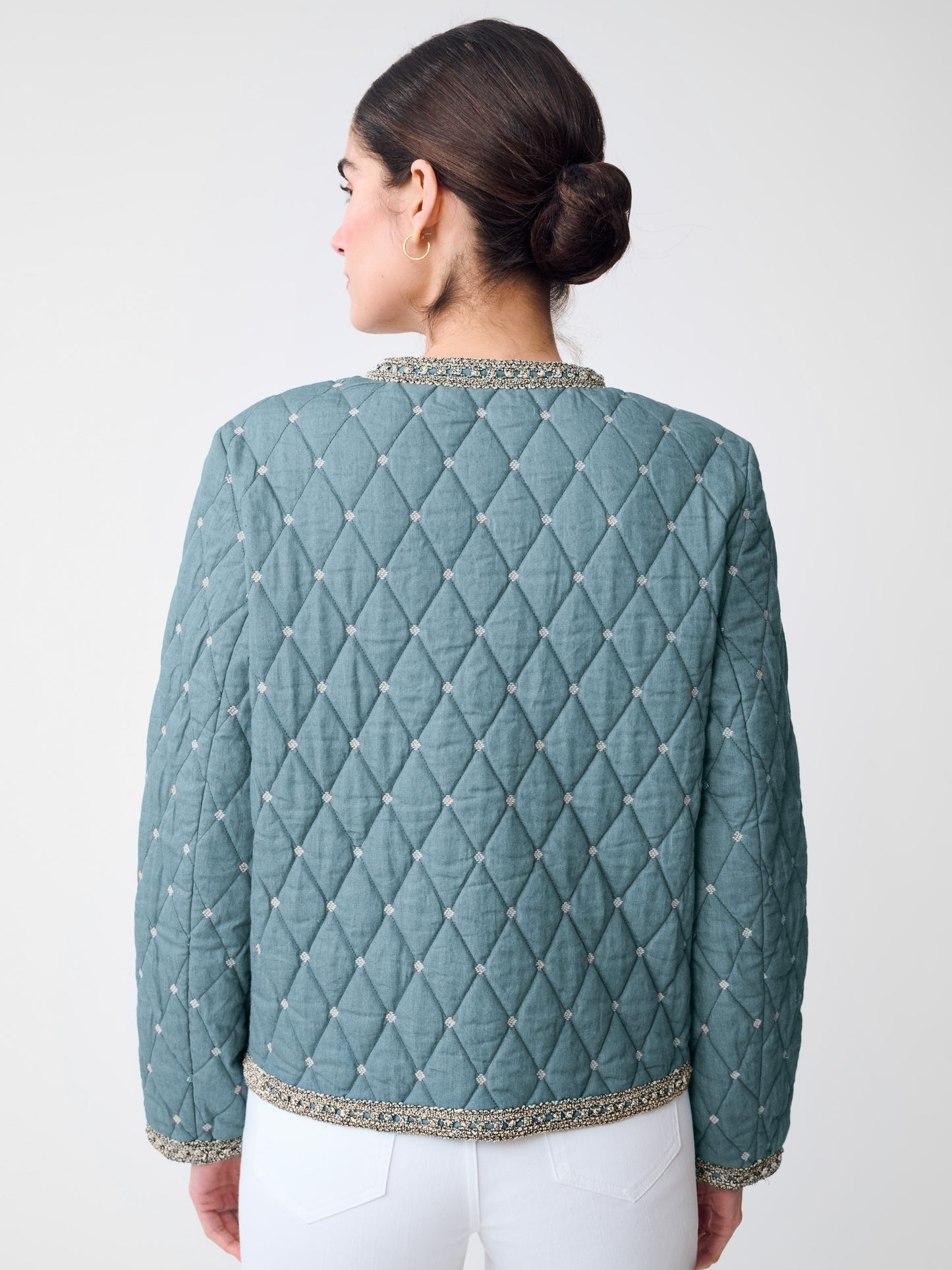 J.McLaughlin Helene jacket in Medium Blue made with Cotton.