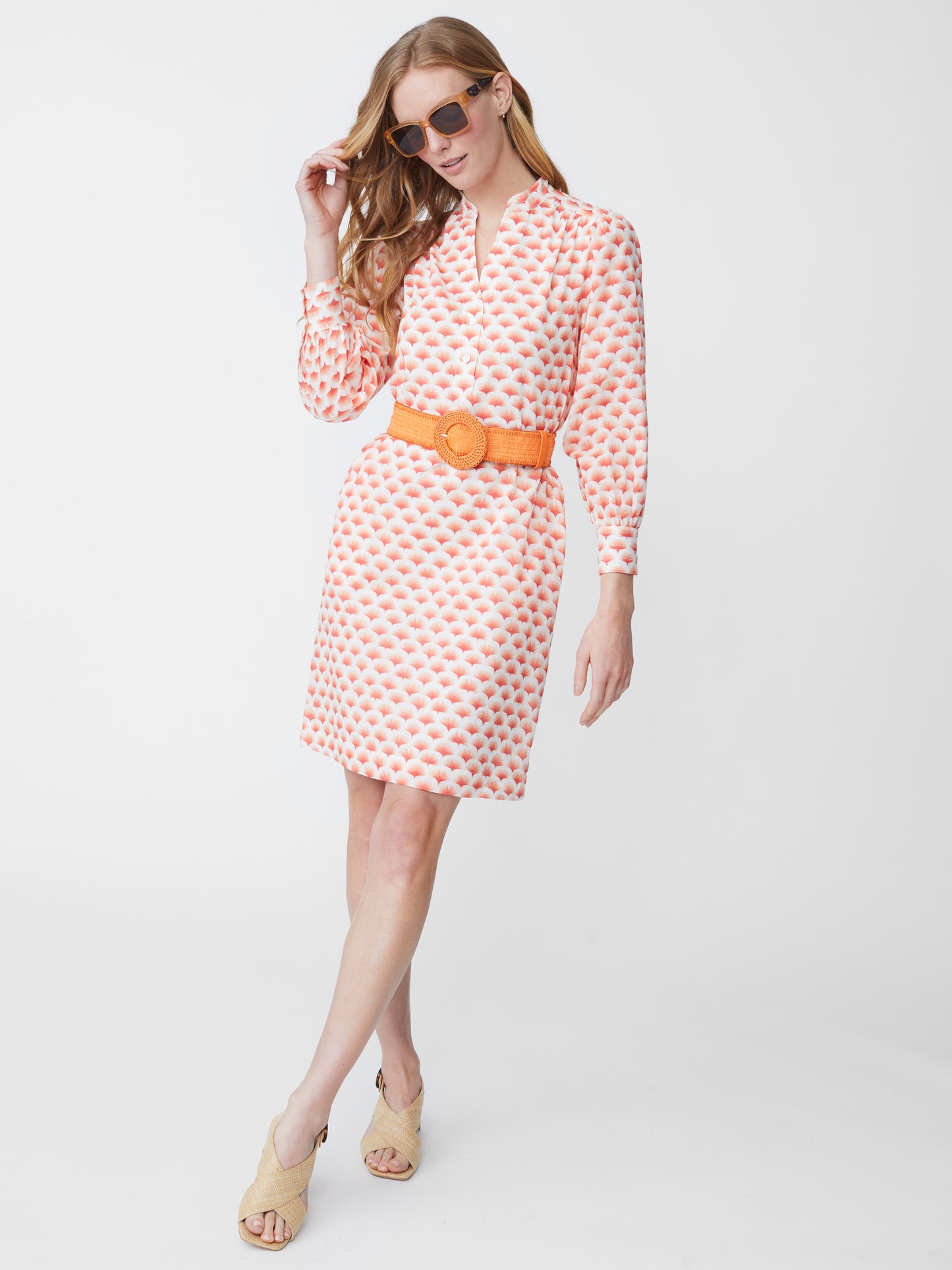 J.McLaughlin Popie belt in orange made with grasscloth.