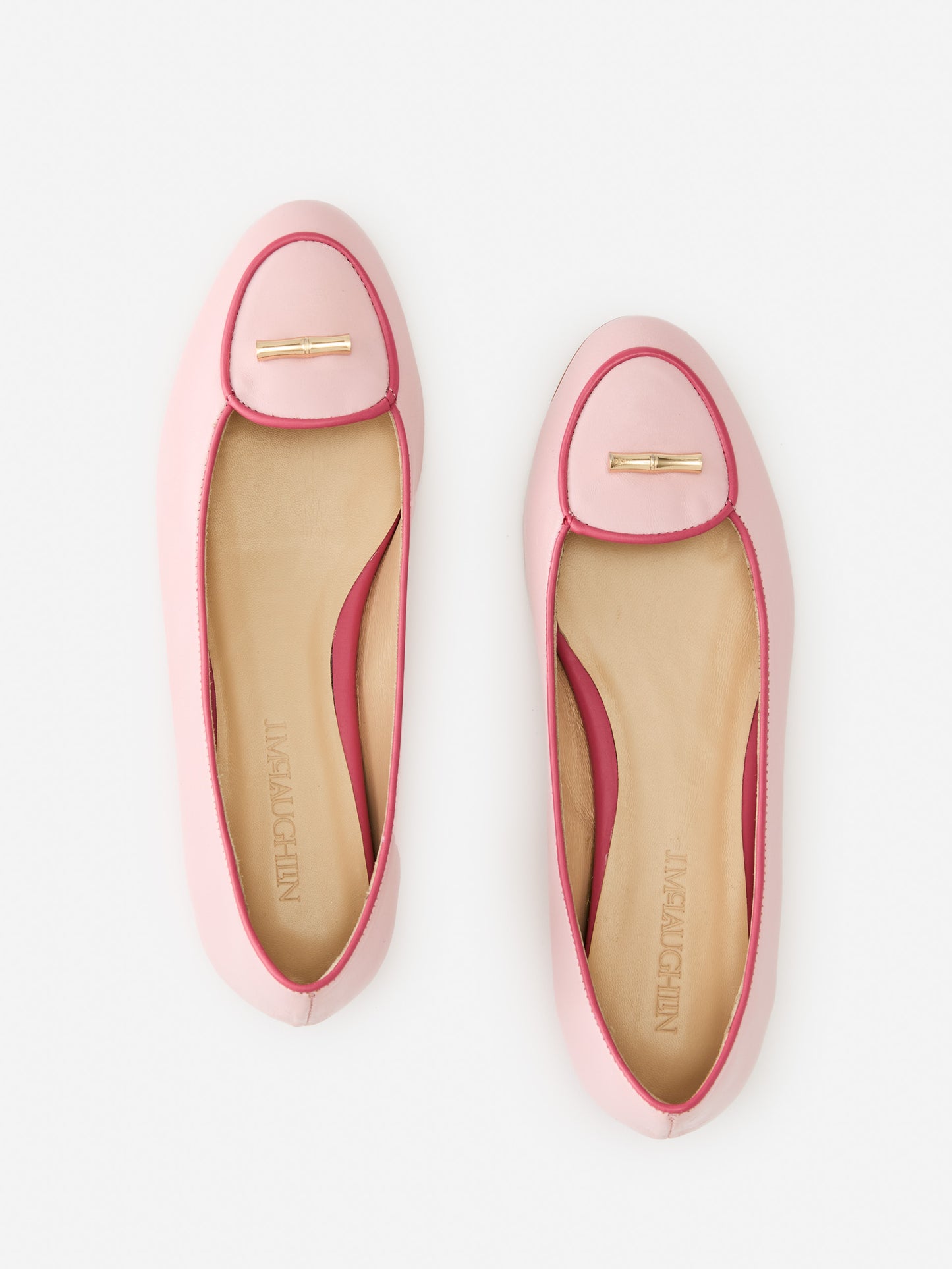 J.McLaughlin Hollis flats in pink made with lamb nappa leather.