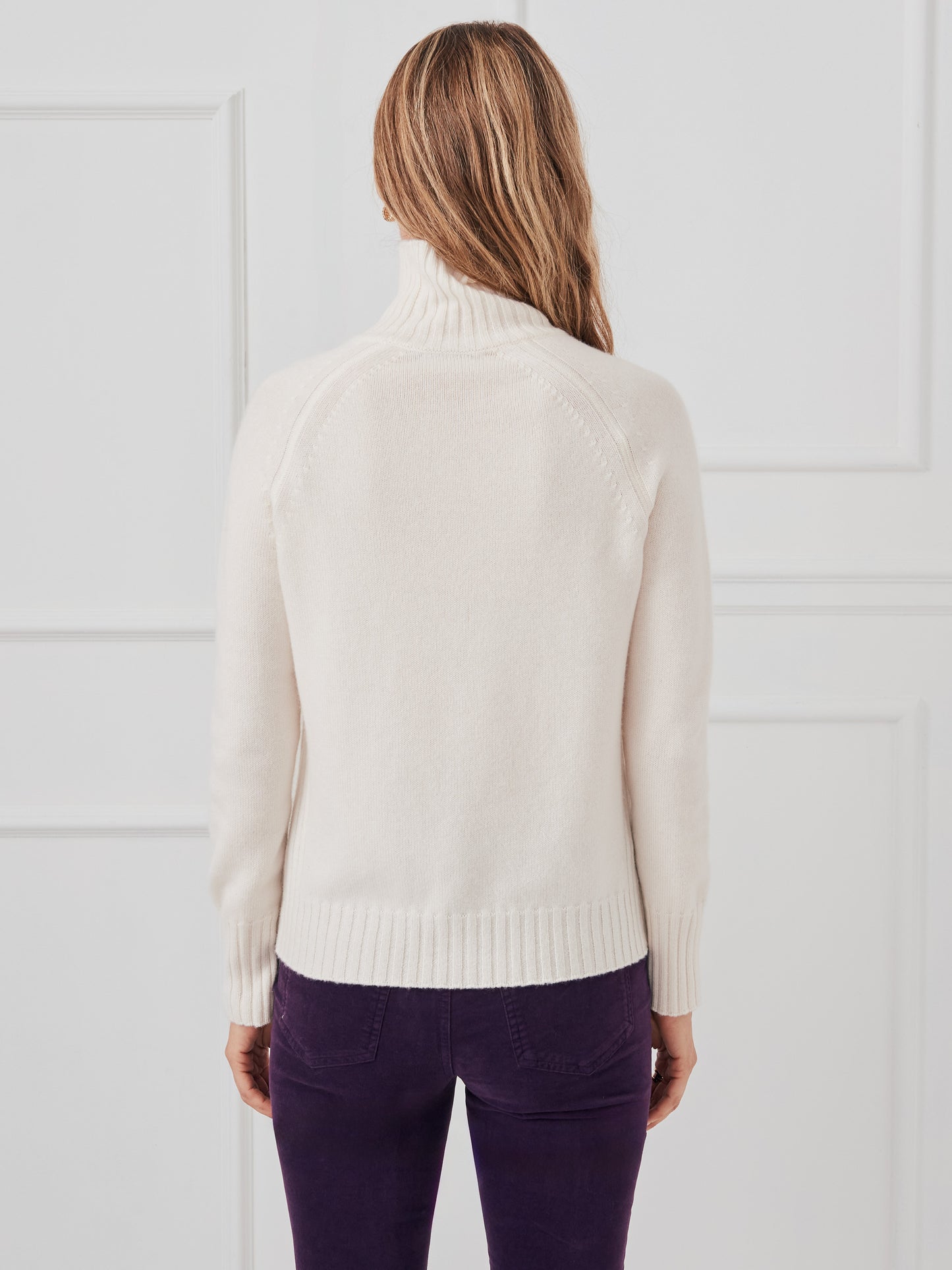J.McLaughlin Isla sweater in ivory made with cashmere.