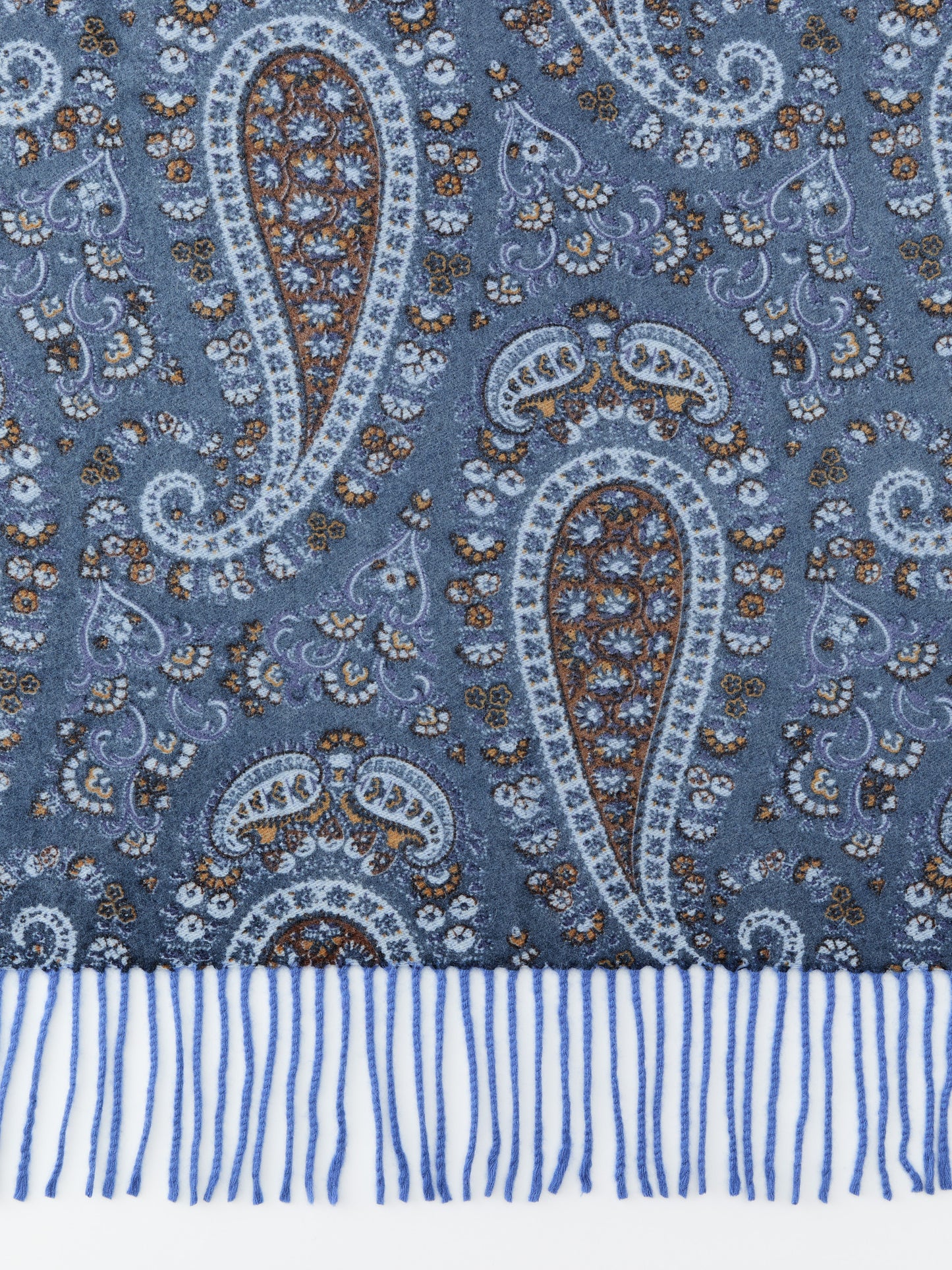 J.McLaughlin Jaipur scarf in navy/brown made with cashmere.