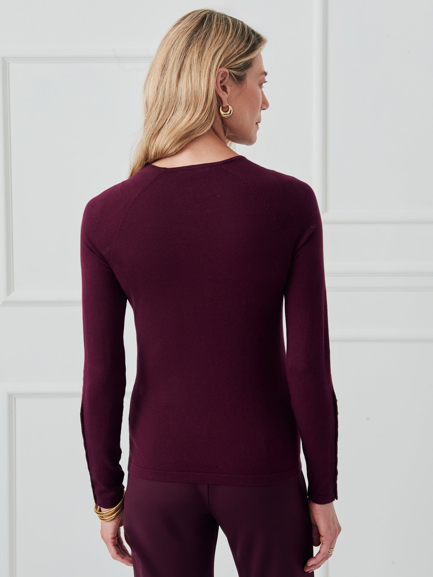 J.McLaughlin Jamey sweater in merlot made with cotton/modal.