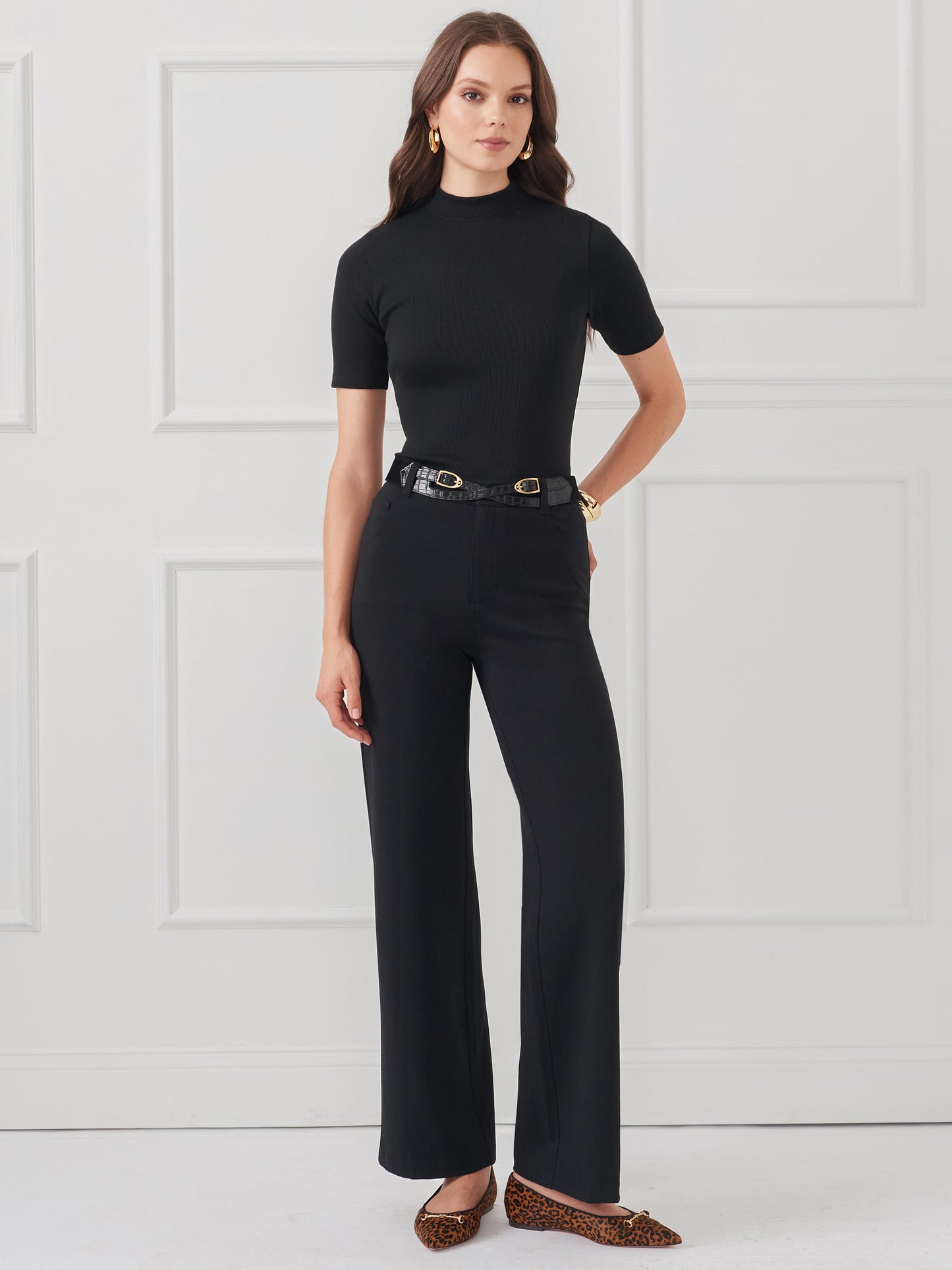J.McLaughlin Lowden pants in black made with Bainbridge cloth.