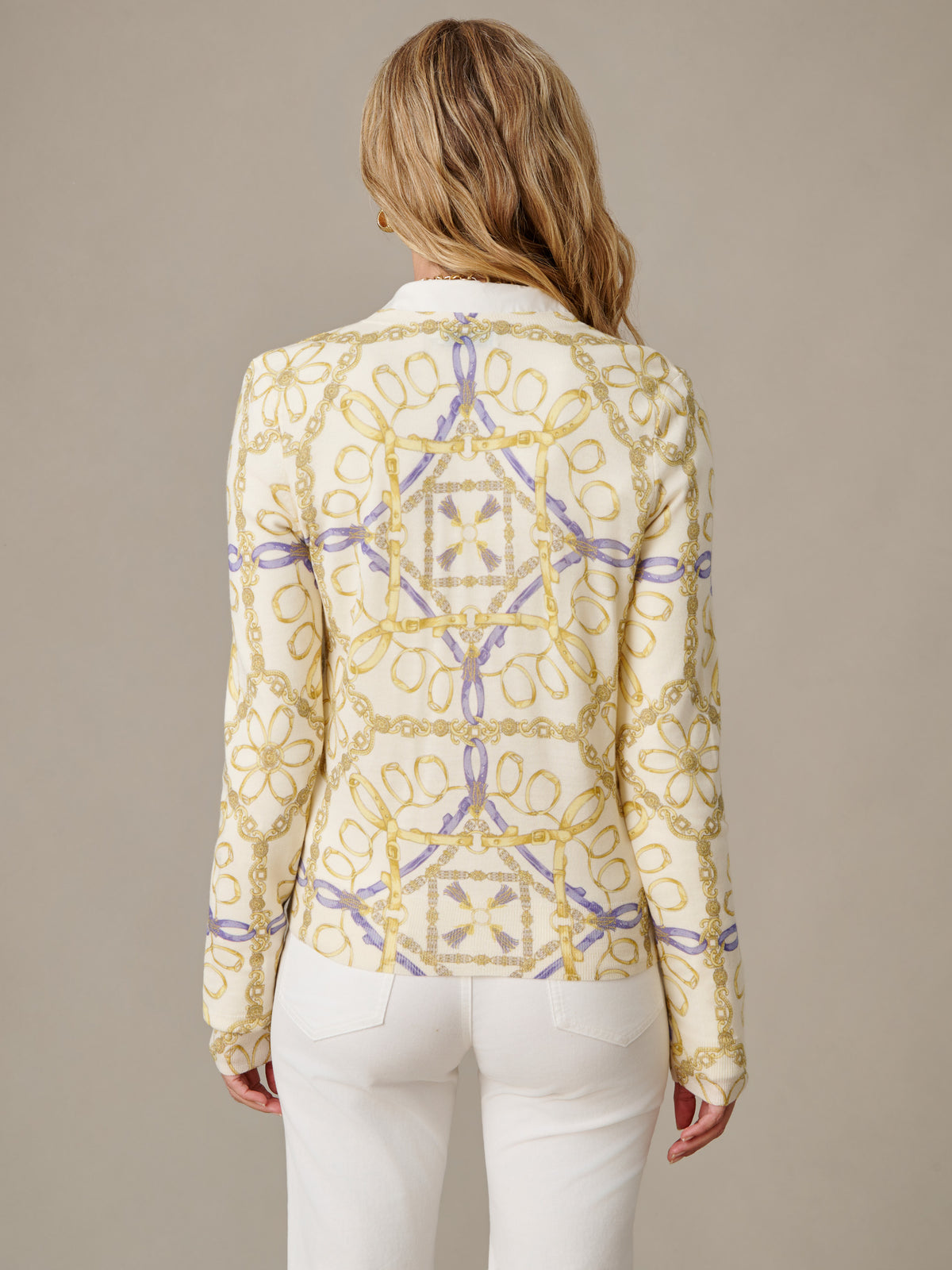 Pearl Cardigan in Mini Heraldic Tassel