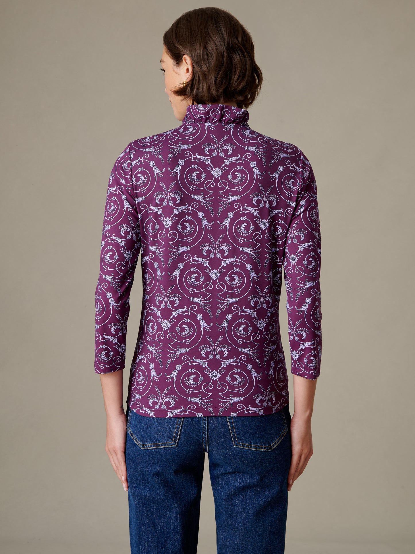 Kate Ruffle Top in Noble Crest